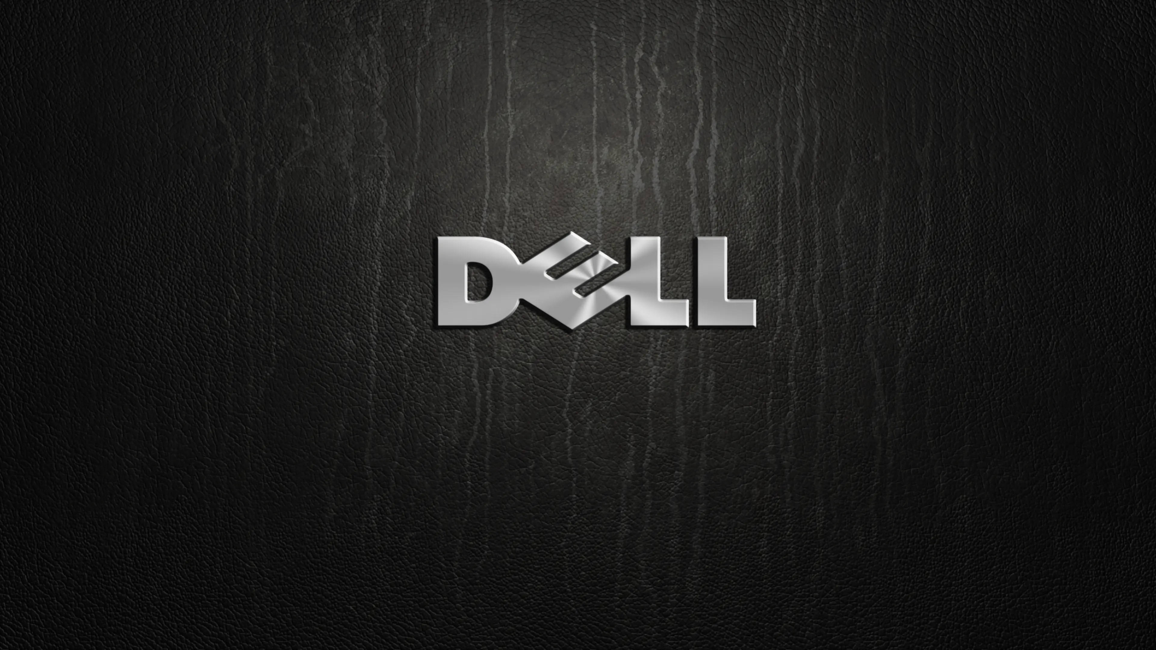 Dell 4K-logo op hout Muurpapier