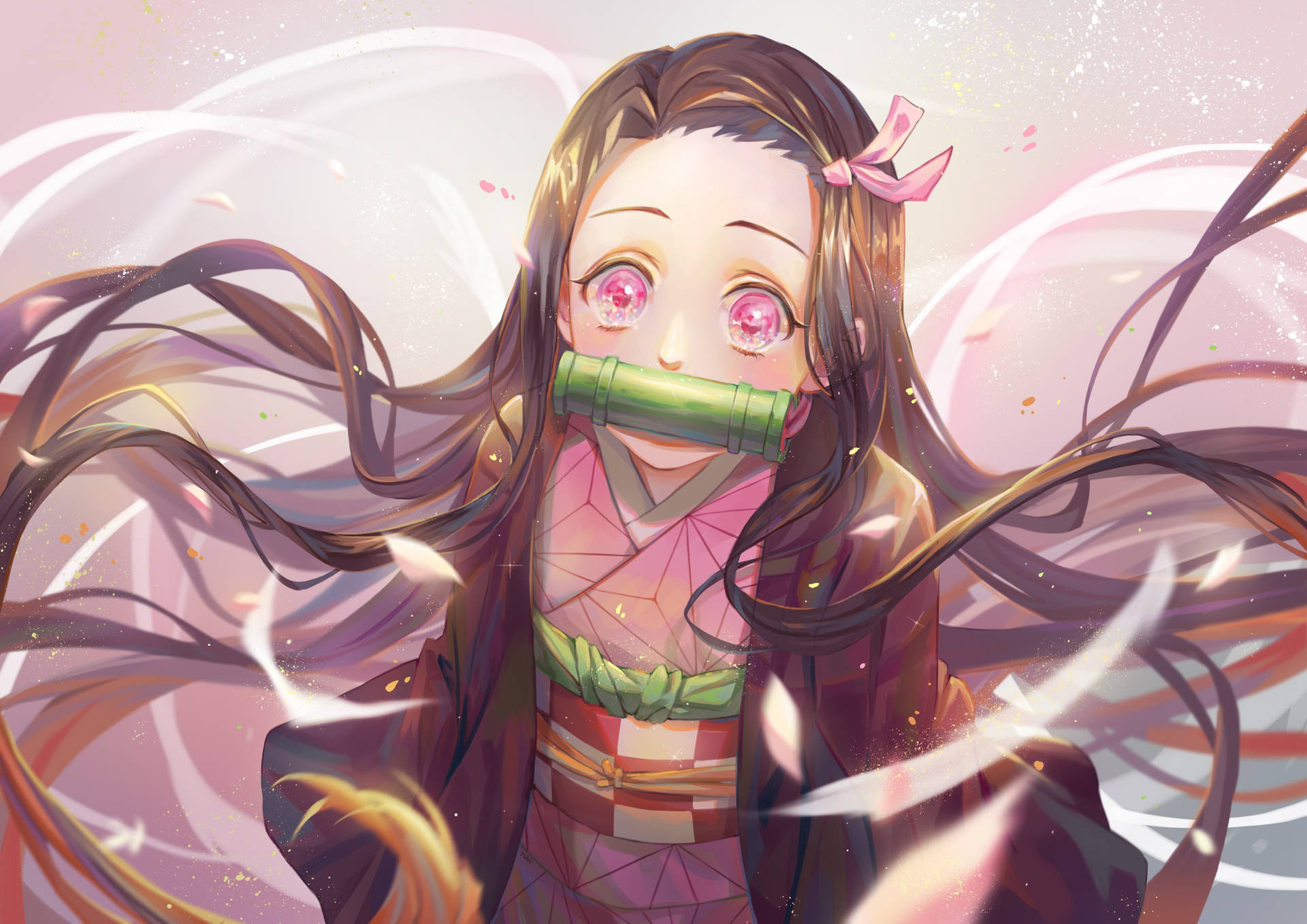 Demon Slayer 4k Nezuko Oulik Muurpapier — Demon slayer 4K GIF Muurpapier