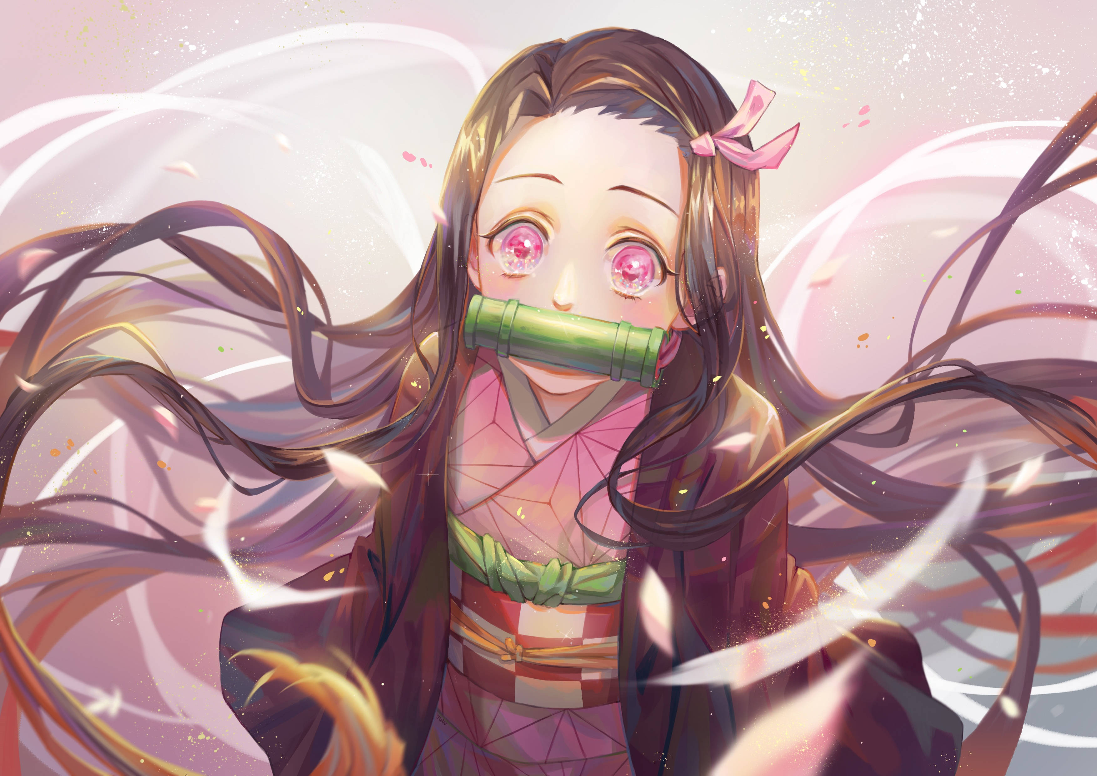 Demon Slayer 4K Nezuko Oulik Muurpapier
