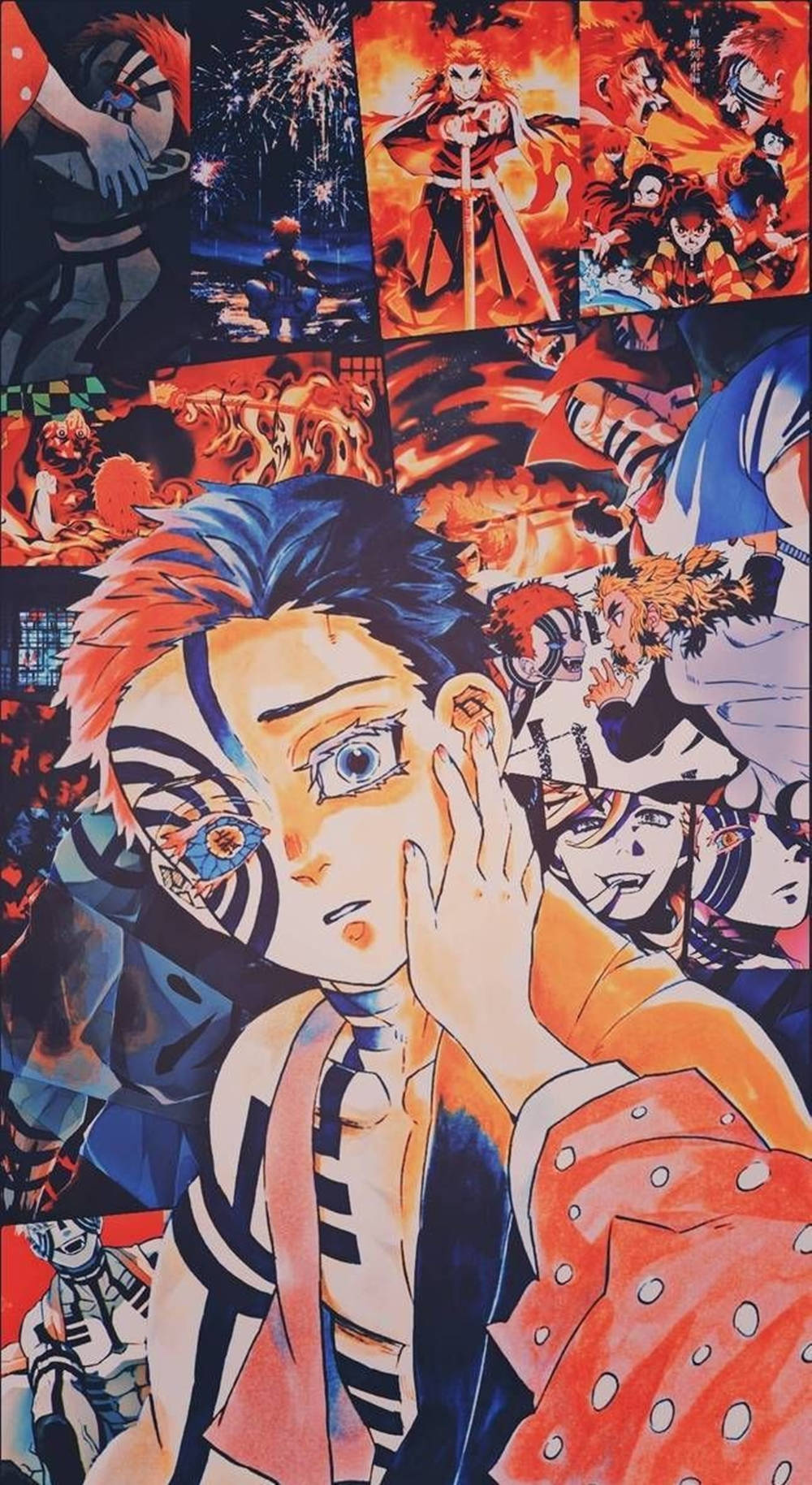 Demon Slayer Akaza en Hakuji Soyama Muurpapier