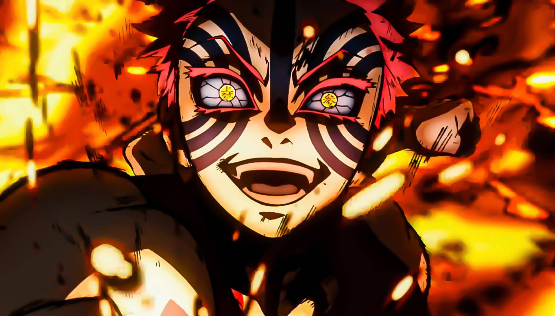 Demon Slayer Akaza Onrus Demoon Tegniek — Demon slayer 4K GIF Muurpapier