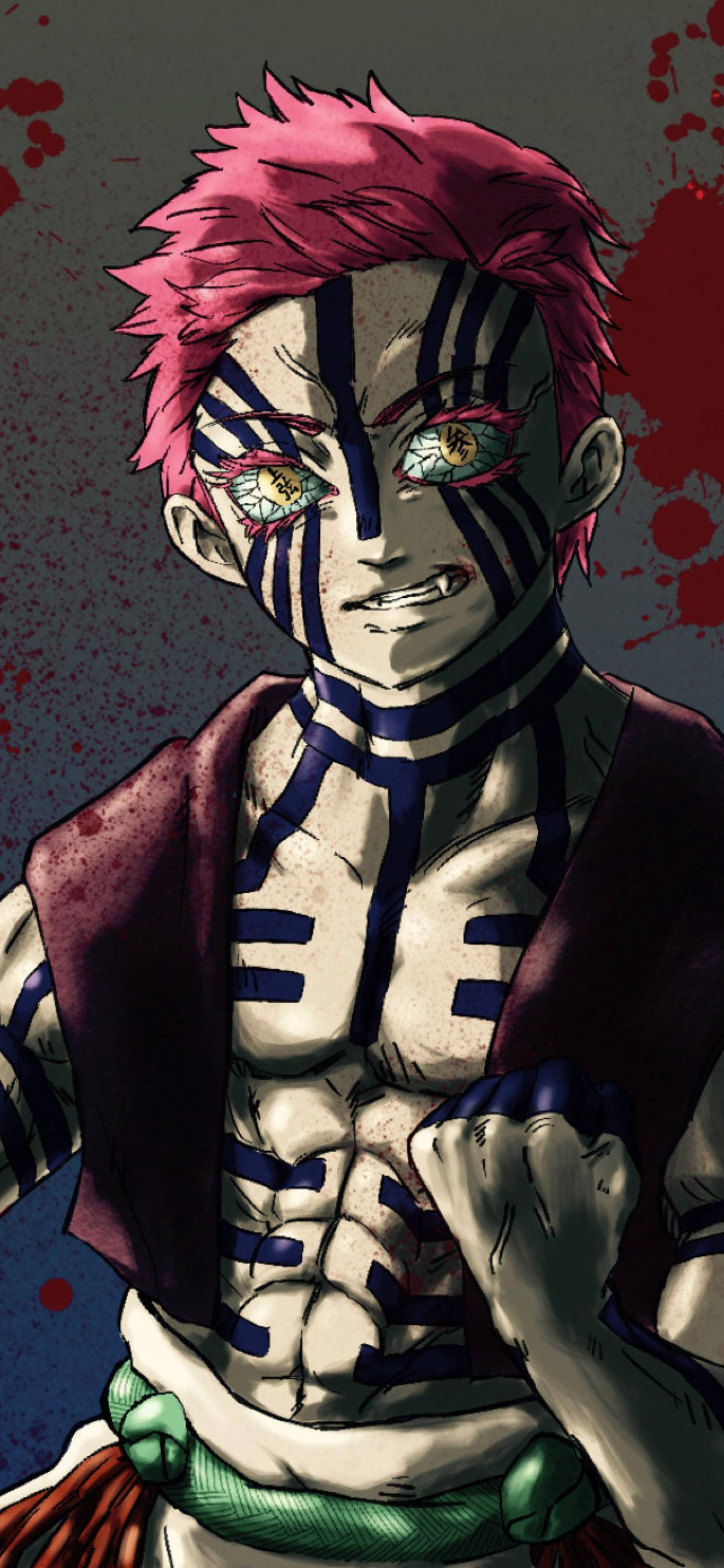 Demon Slayer Foon Akaza Muurpapier