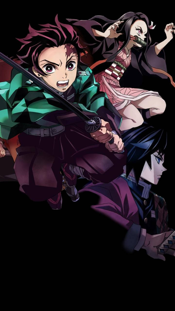 Demon Slayer Foon Gevegsposisie Muurpapier