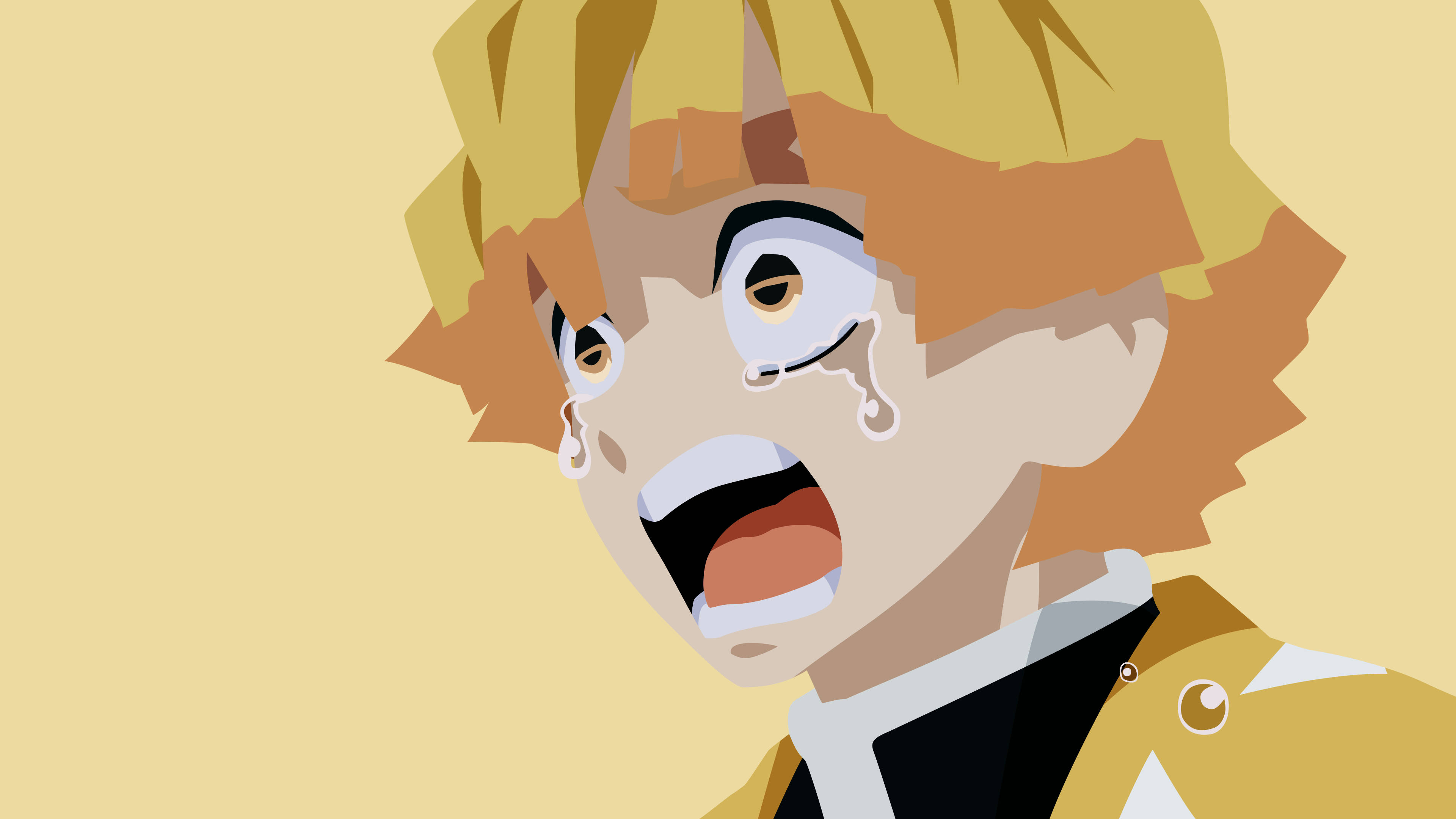 Demon Slayer Huilende Zenitsu Muurpapier