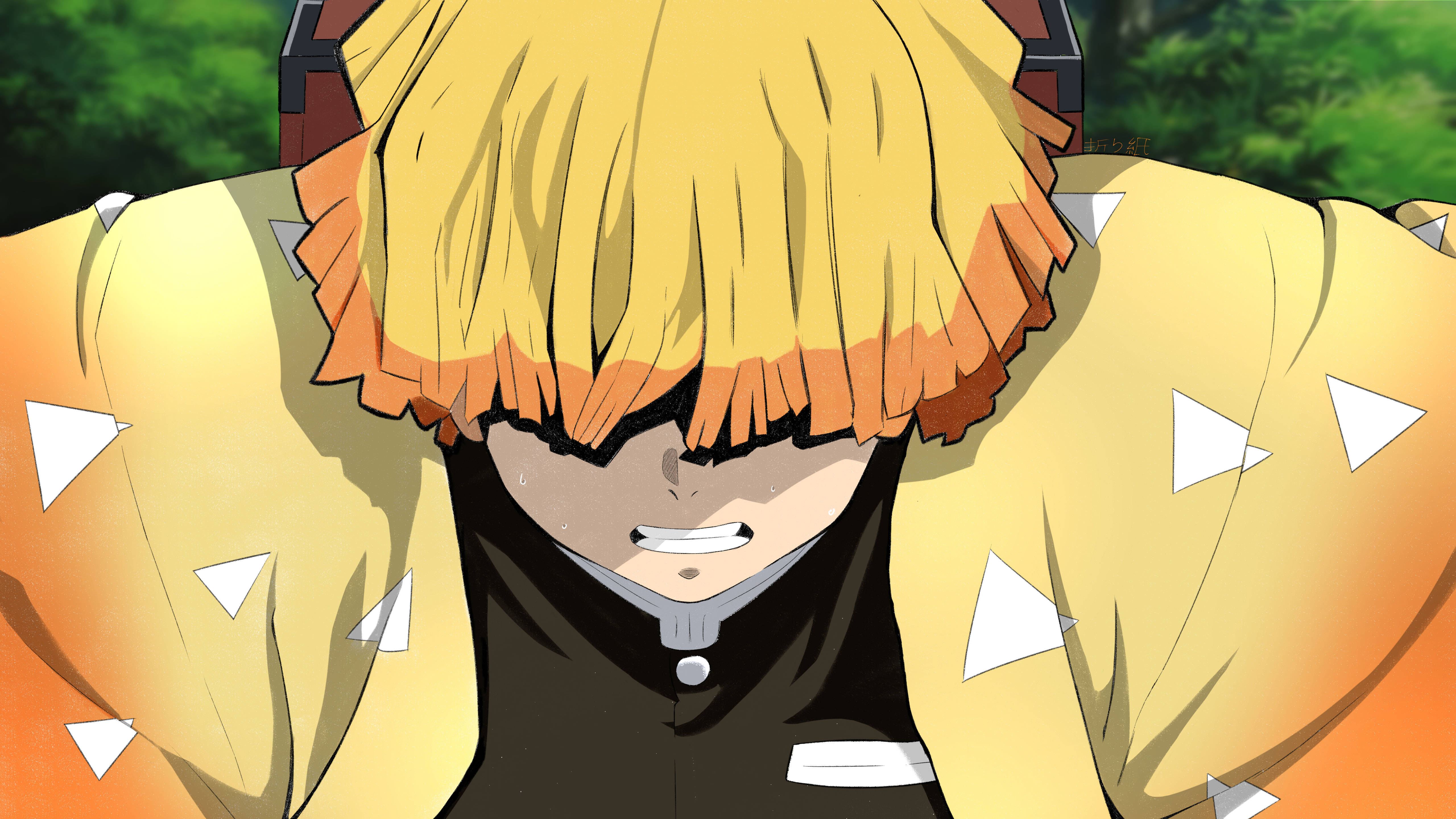 Demon Slayer Kwaai Zenitsu Muurpapier