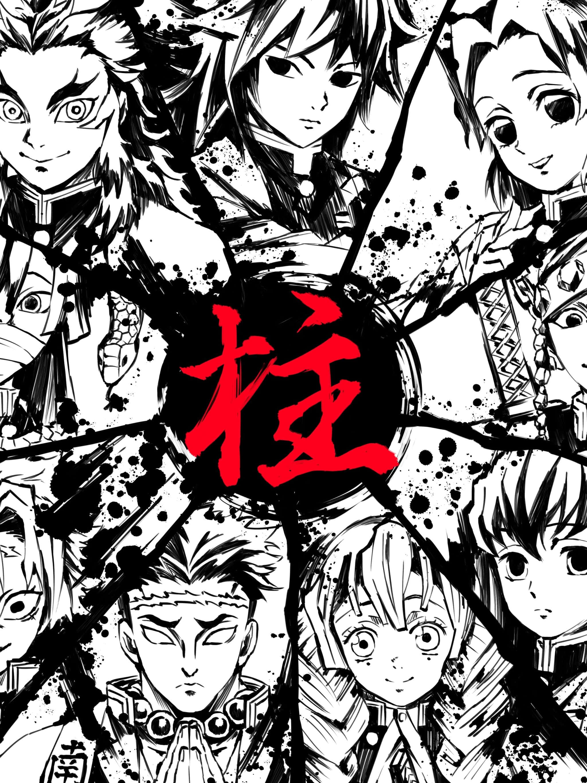 Demon Slayer Manga iPhone Sluitskerm Muurpapier