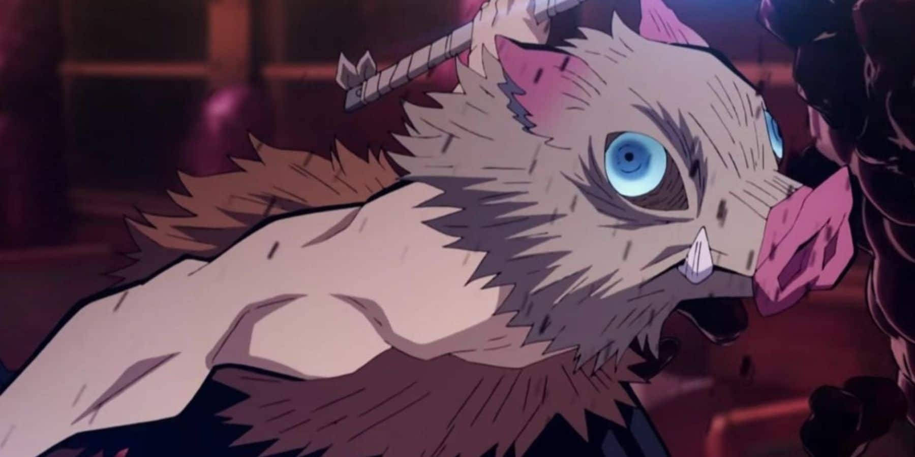 Demon Slayer-masker Inosuke die Vark Muurpapier