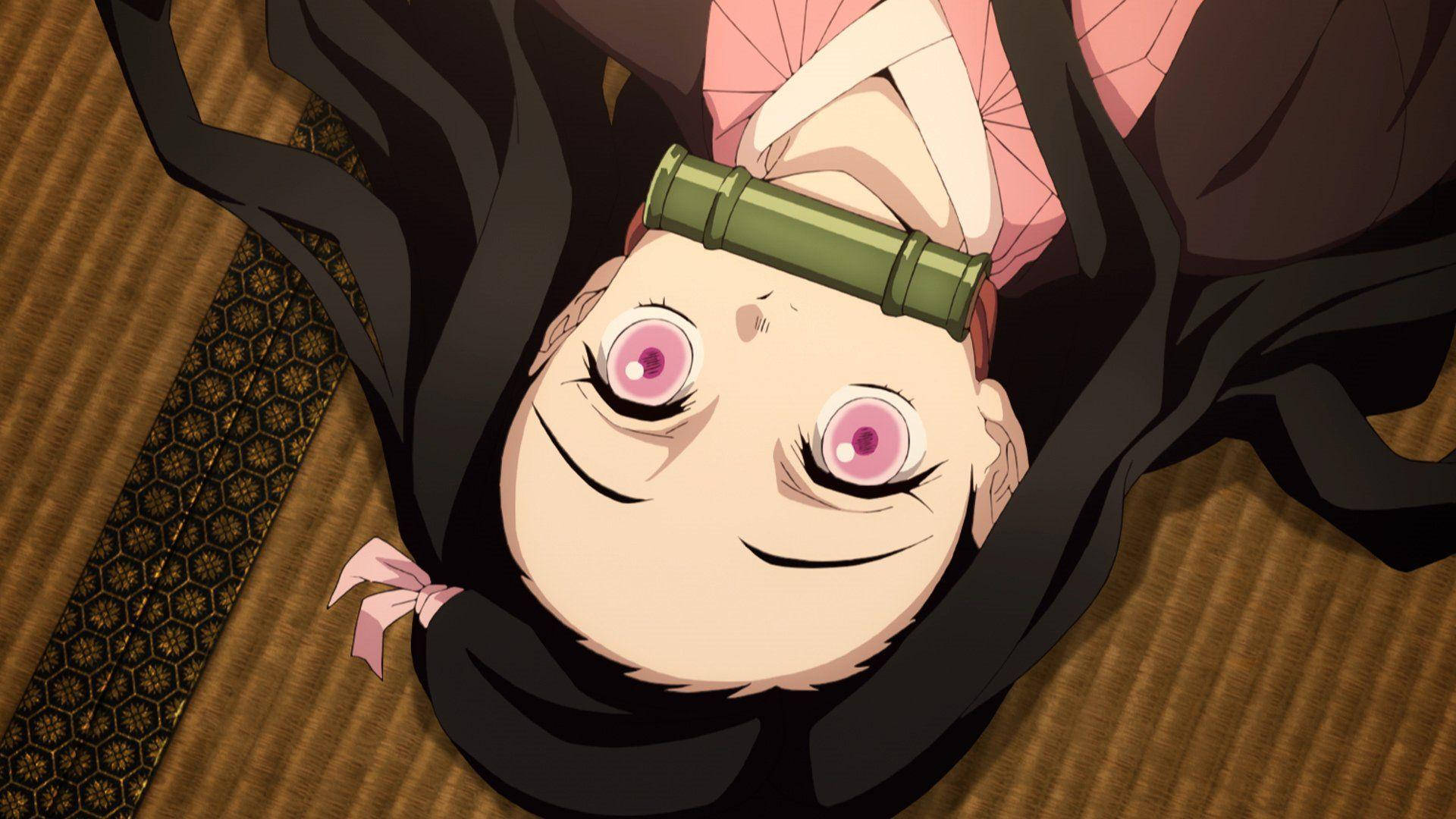 Demon Slayer Nezuko Oulike Toneel Muurpapier