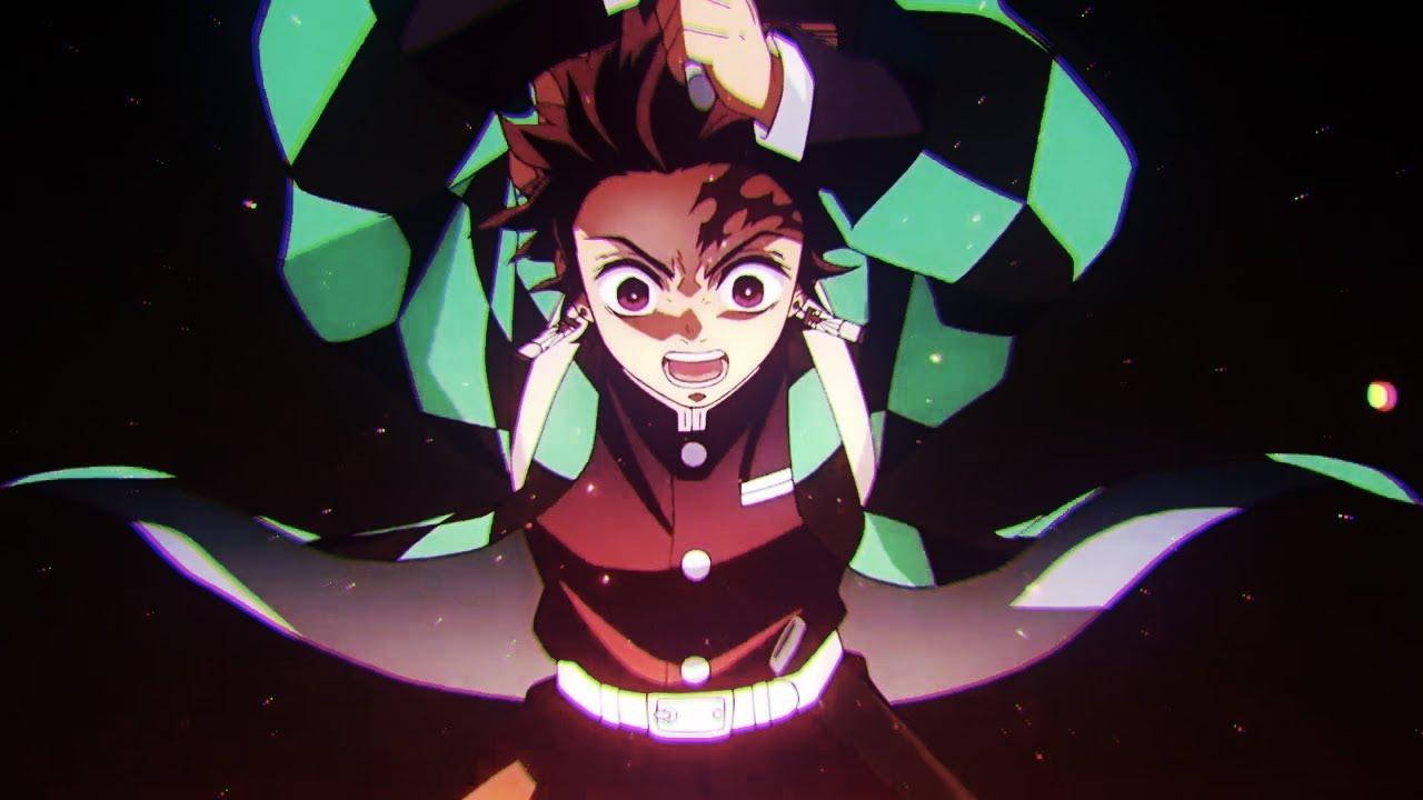 Demon Slayer Tanjiro Slaan Muurpapier