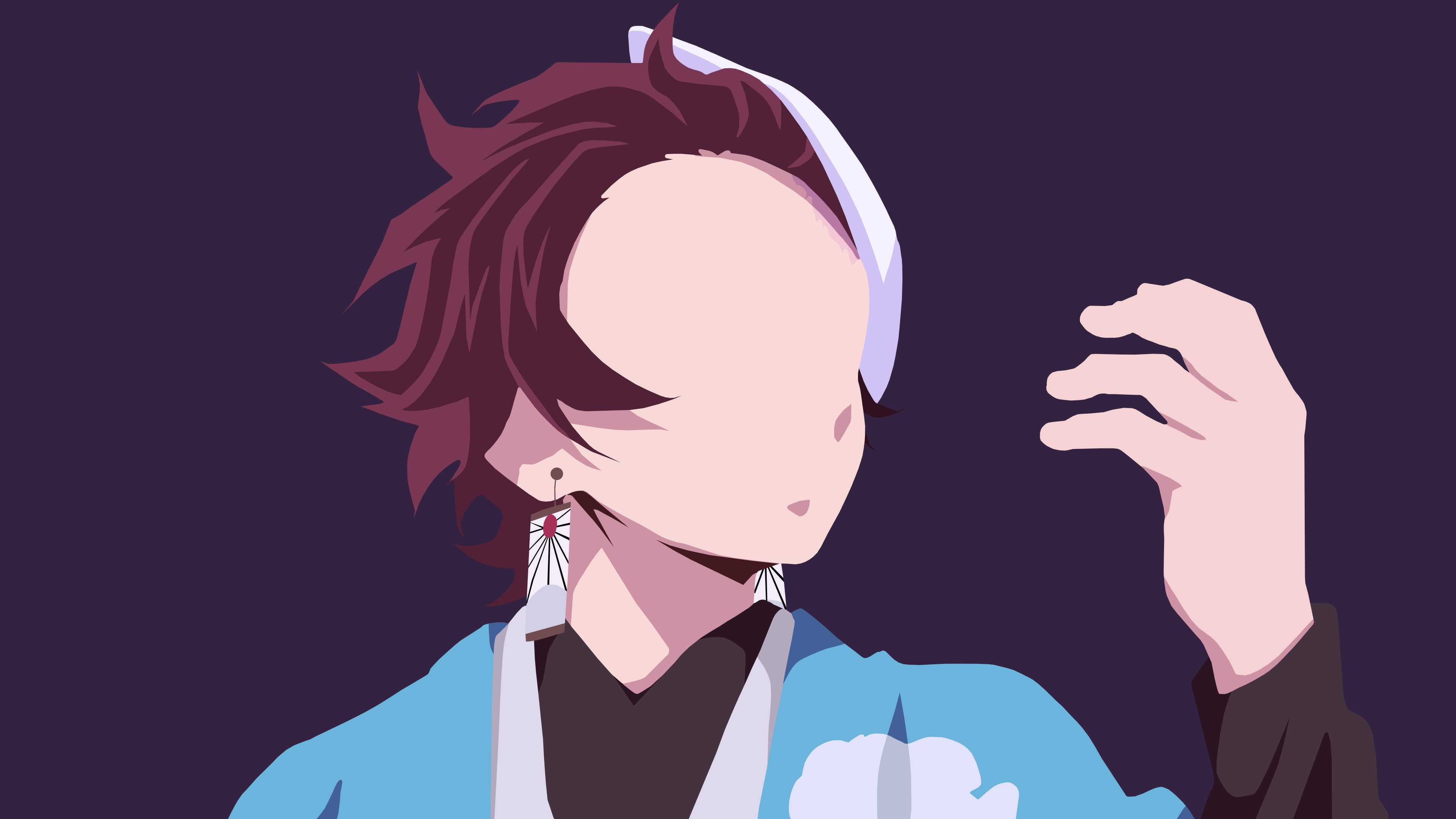 Demon Slayer Tanjiro Sonder Gesig Muurpapier