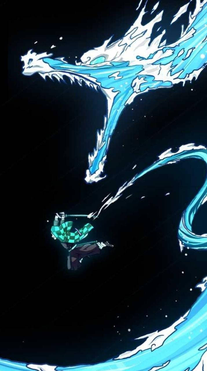 Demon Slayer Tanjiro Tiende Vorm Muurpapier