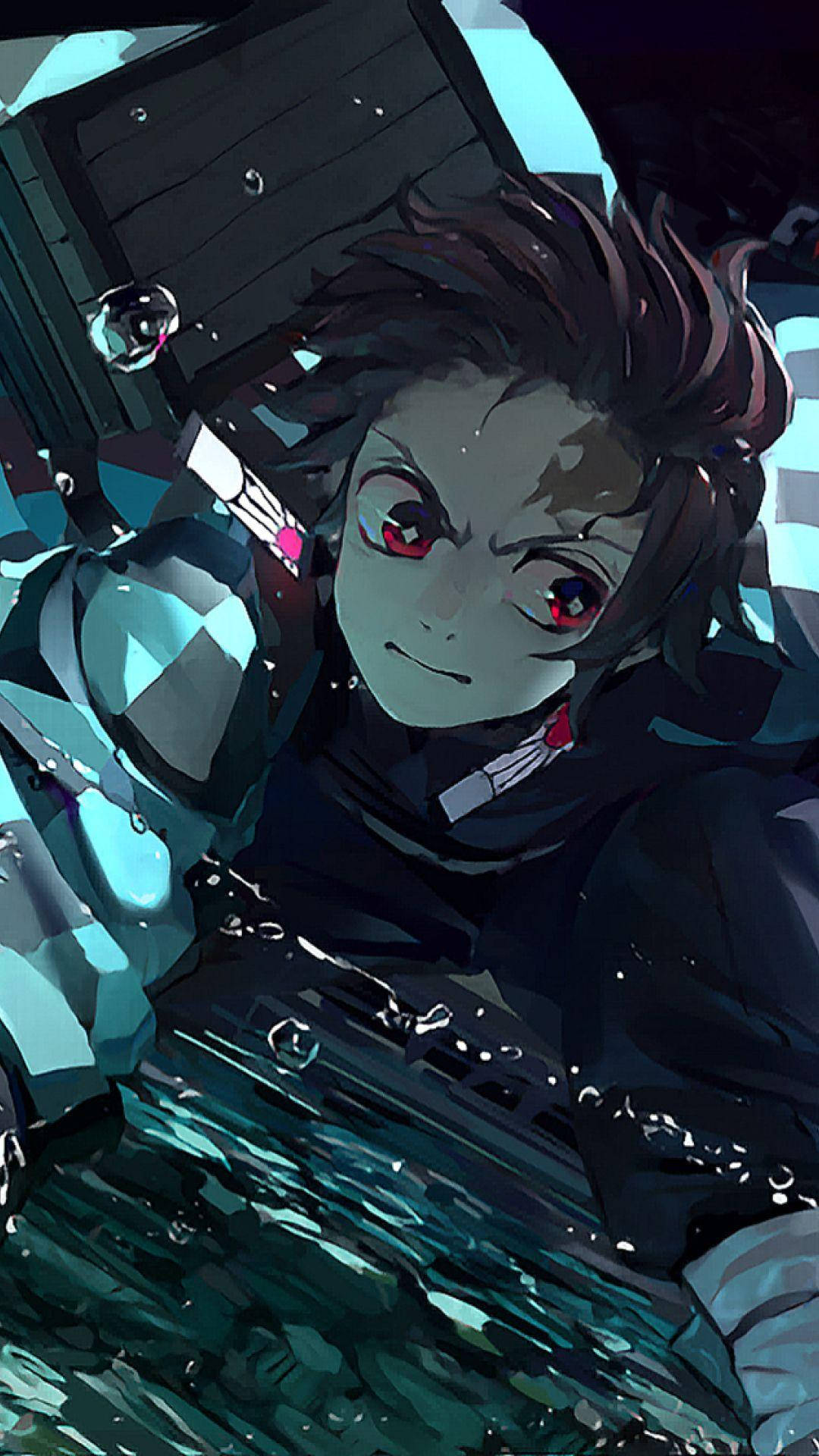 Demon Slayer Tanjiro Agt Vorm Muurpapier