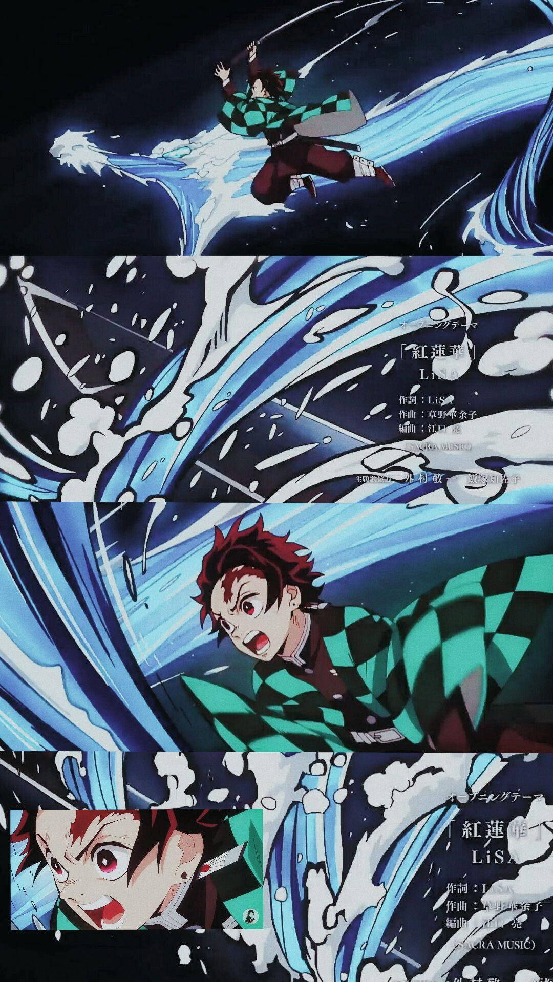 Demon Slayer Tanjiro Slaan Muurpapier