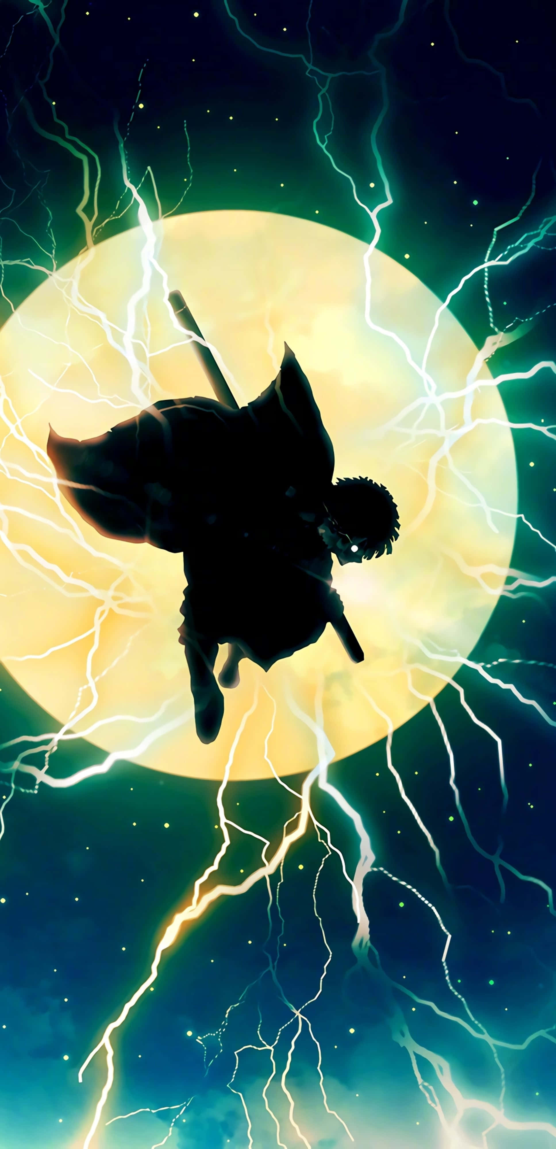 Demon Slayer Zenitsu Maan 4K Muurpapier