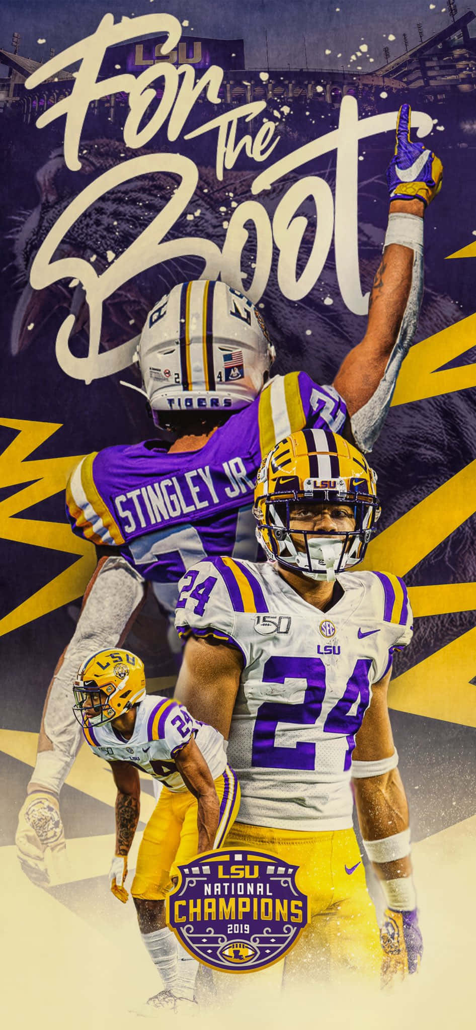 Derek Stingley Jr 2019 NCAA-kampioene Muurpapier