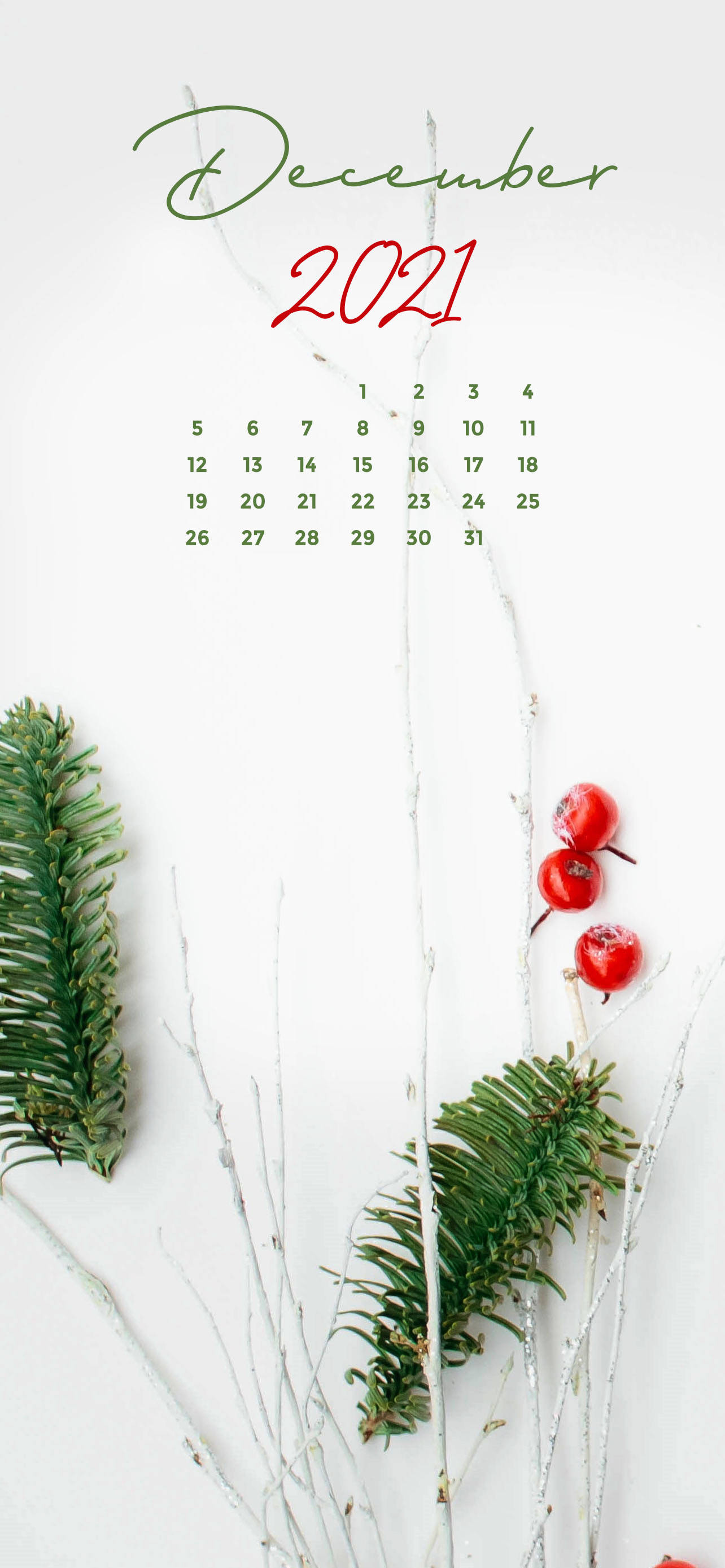 Desember 2021 Minimalistiese Kalender Muurpapier