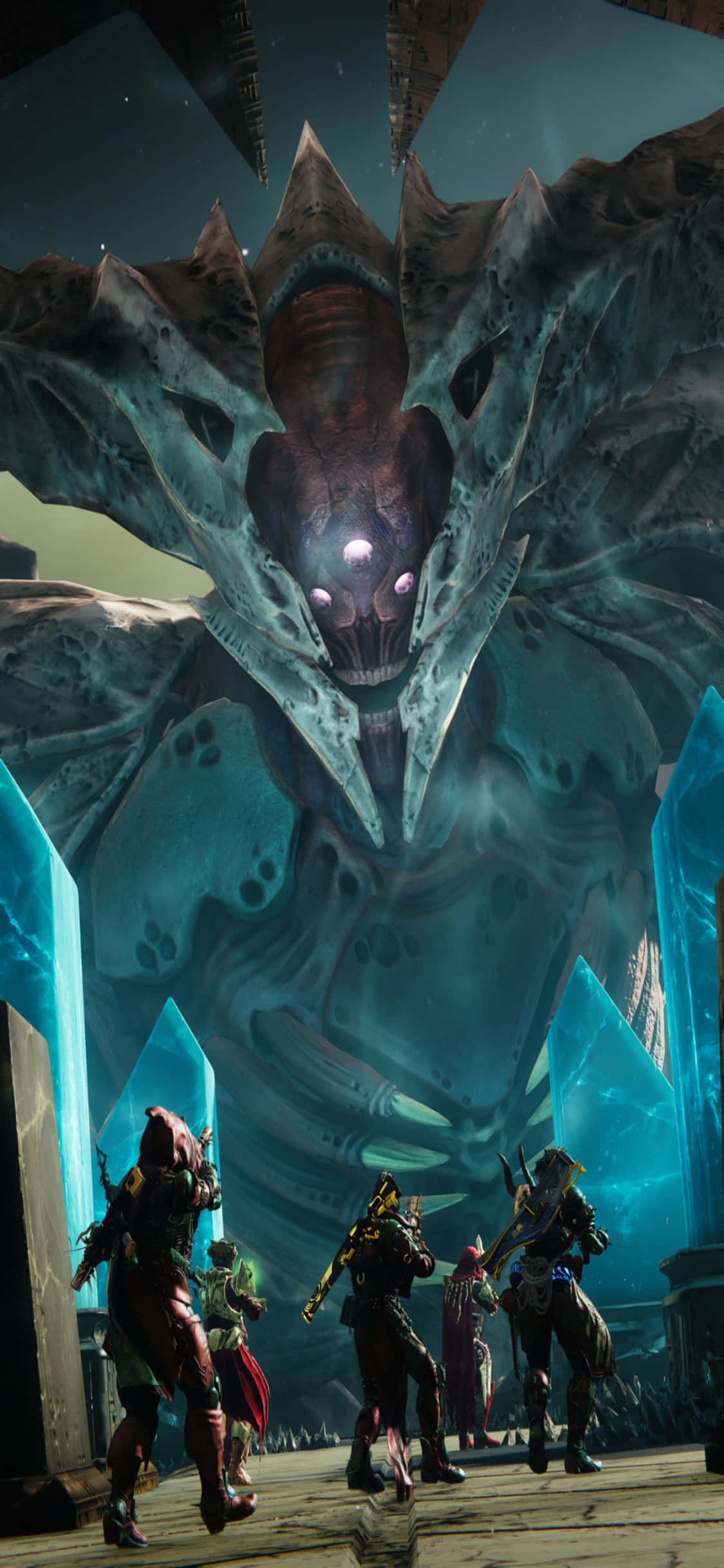 Destiny 2-grafika op iPhone Xs Muurpapier