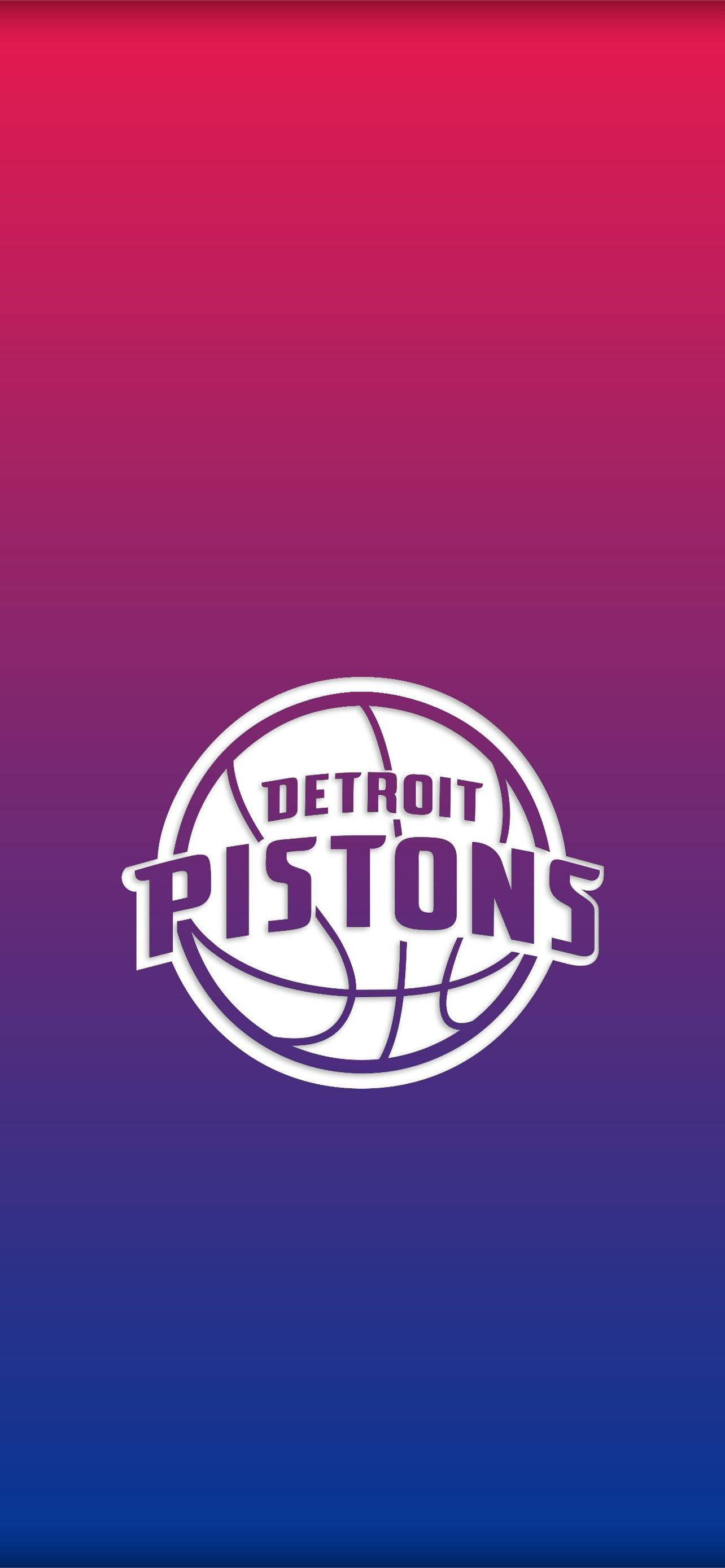 Detroit Pistons Tweekleurige Wit Logo Muurpapier