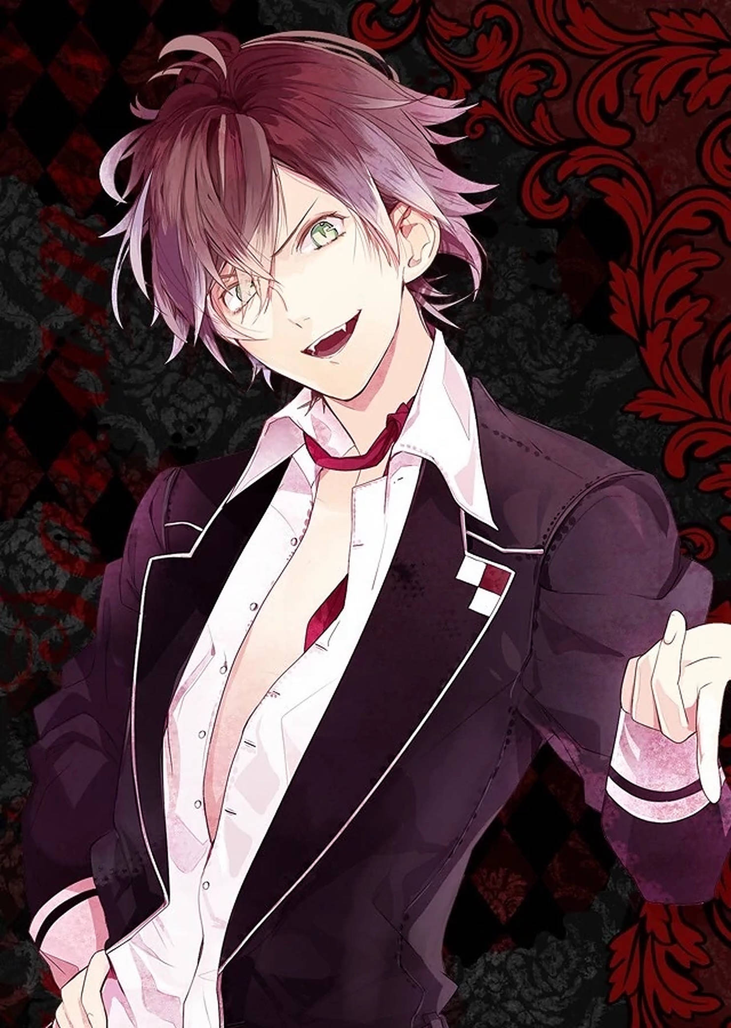 Diabolik Lovers Ayato Rooi Plakkaat Muurpapier