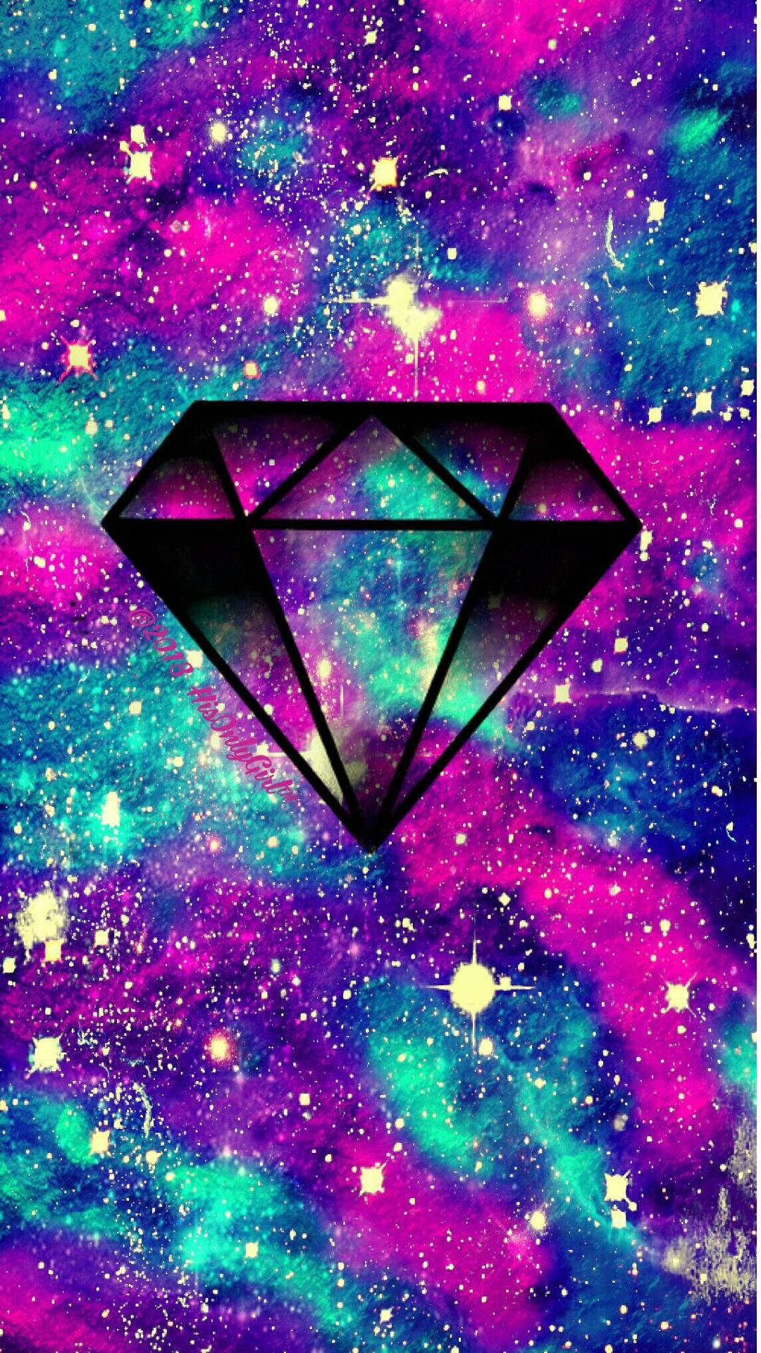 Diamant in Oulike Sterrestelsel Muurpapier