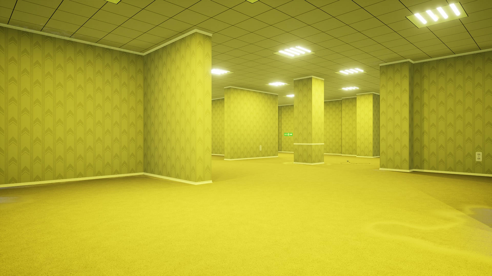 Die Backrooms Wye Kompleks Kamer Muurpapier