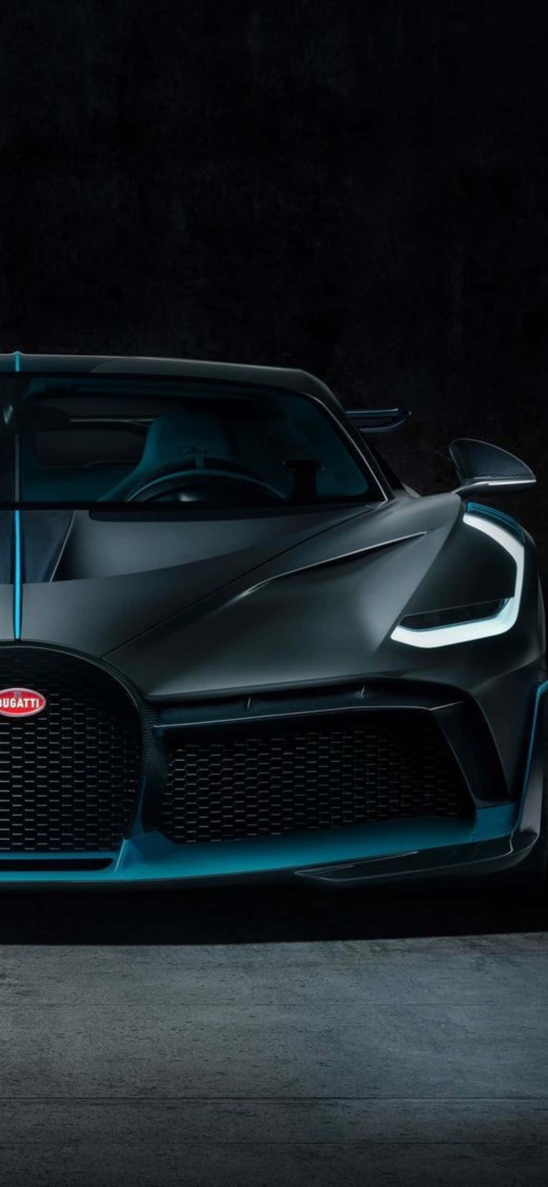 die bugatti chiron word in 'n donker kamer gewys Muurpapier