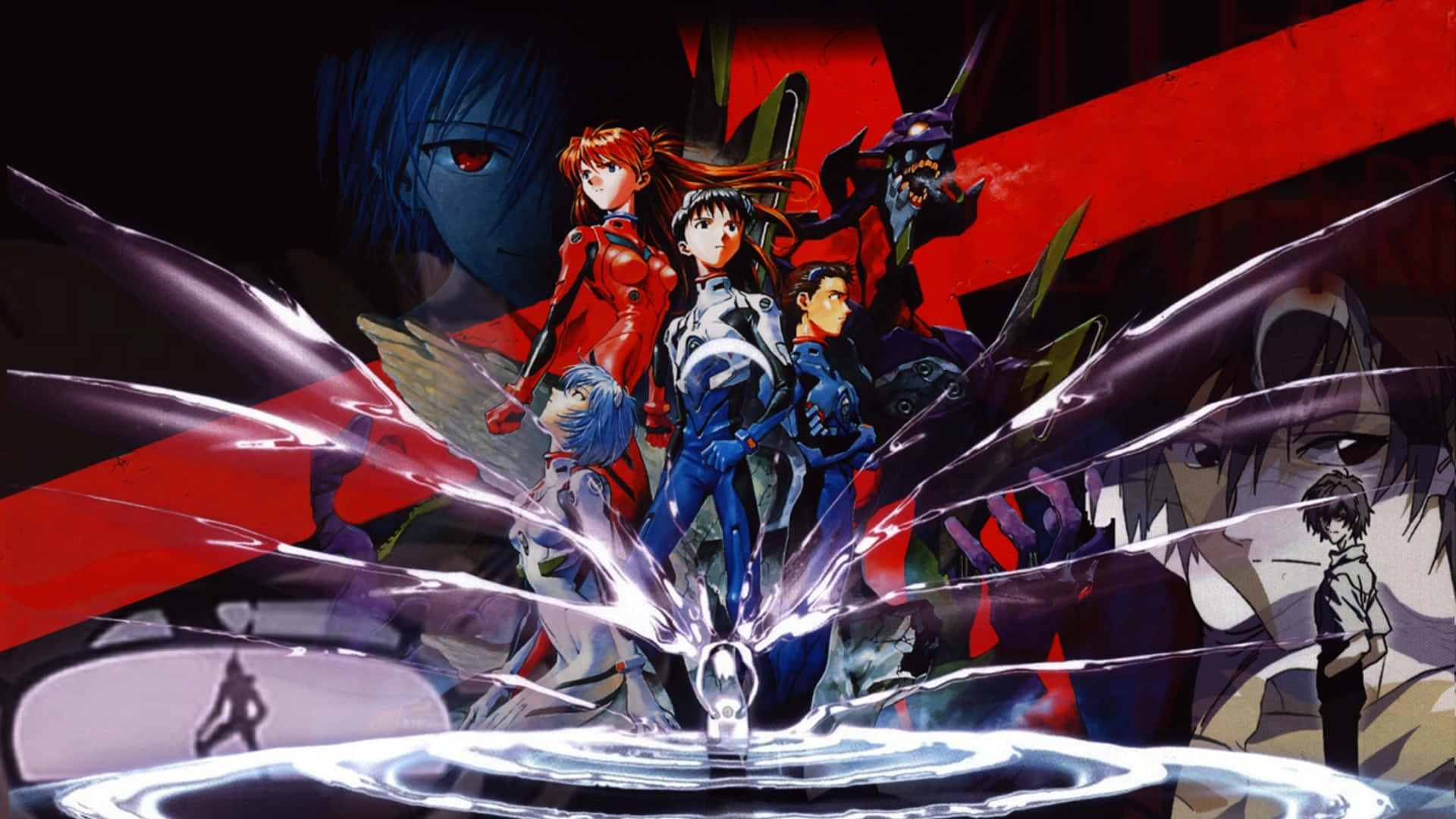 Die Epiese Stryd tussen die Engele en die Mensdom in "Neon Genesis Evangelion" Muurpapier