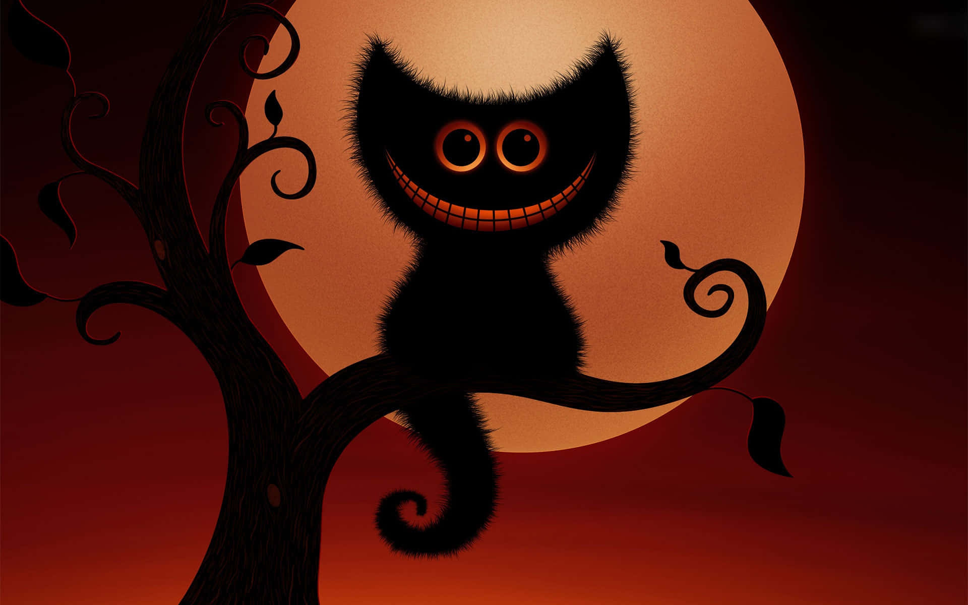 Die Geheimsinnige Cheshire-kat Muurpapier