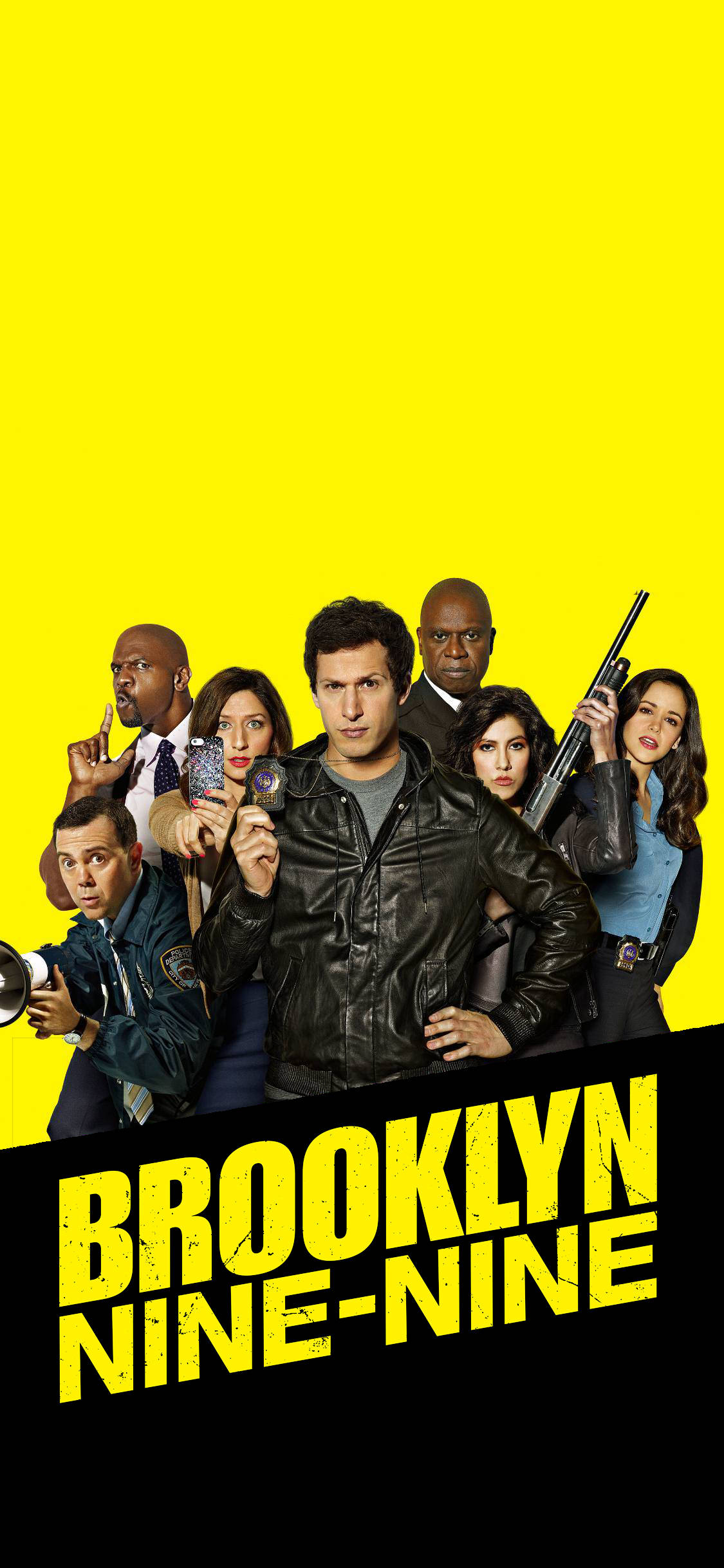 Die Ikoniese Geel & Swart Tema van Brooklyn Nine Nine Muurpapier