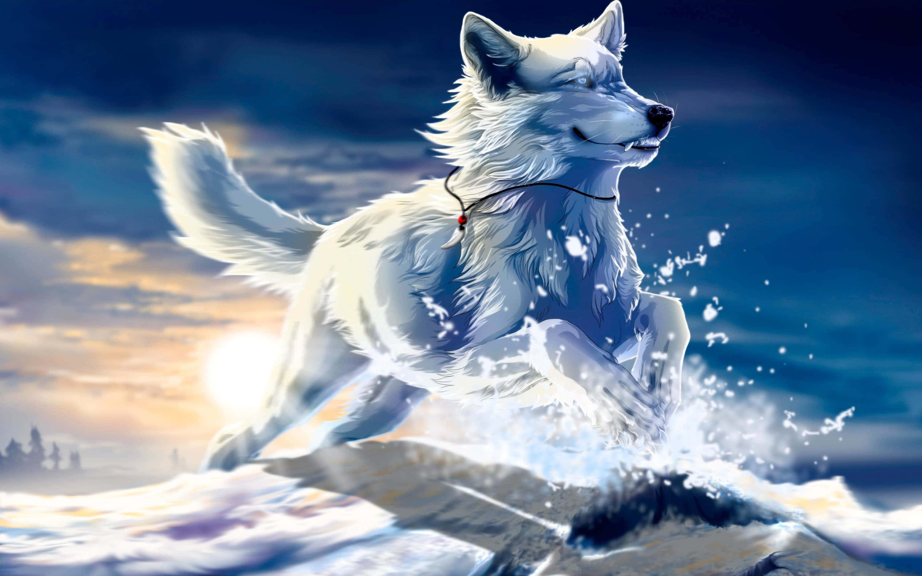 Die Koelste Wolf Rondom Muurpapier