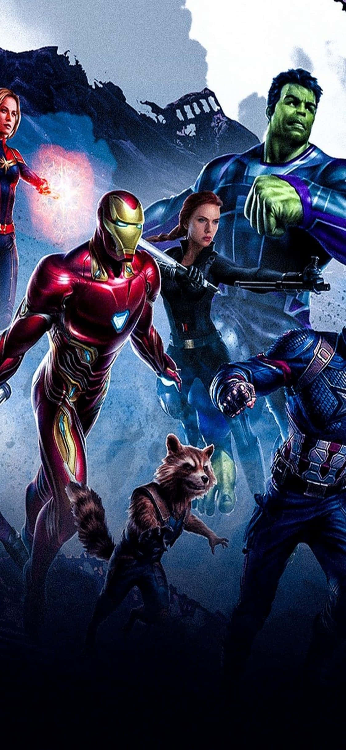 “Die krag van Marvel's Avengers op iPhone Xs” Muurpapier