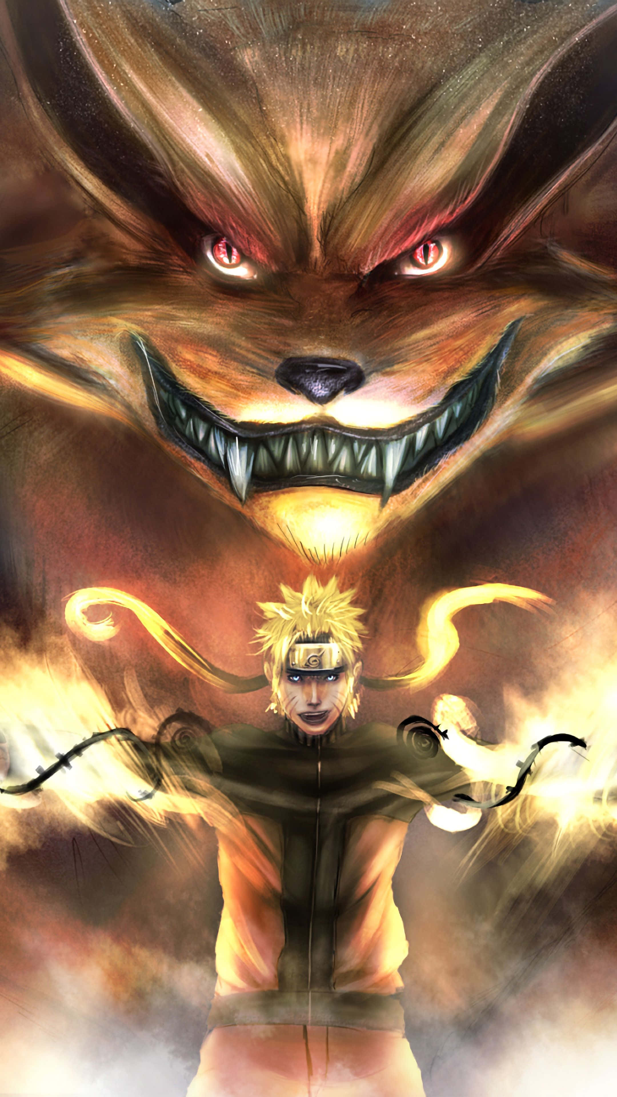 Die krag van Naruto ontketen in hierdie epiese foon-agtergrond Muurpapier