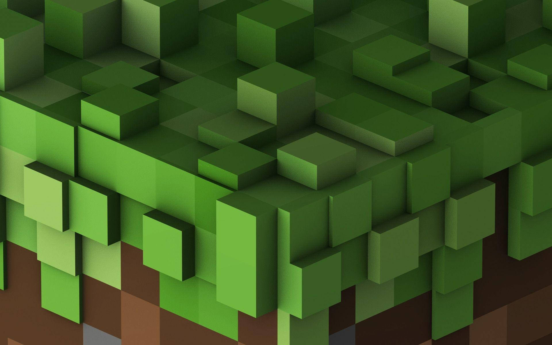 Minecraft grond gras in kubieke HD agtergrond