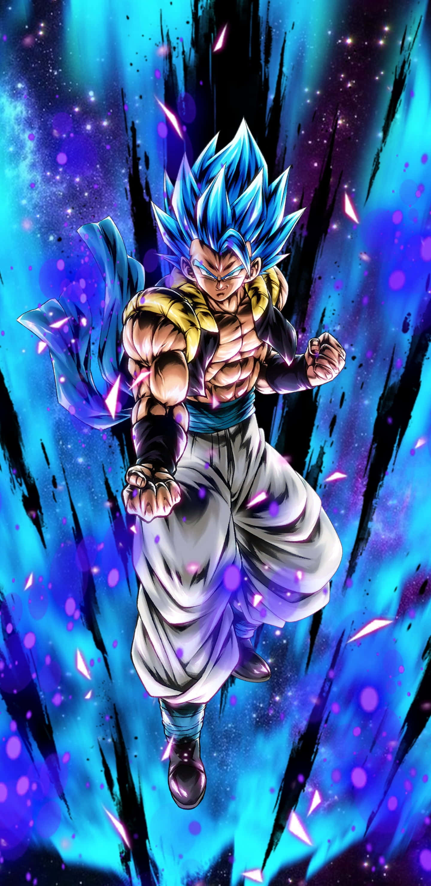 Die Legendariese Super Saiyan Goku wat sy Krag in Dragon Ball Z Ten Toon Stel Muurpapier