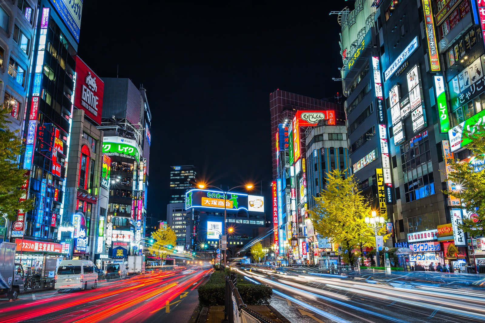 Die lewendige stadsligte van Tokio Muurpapier