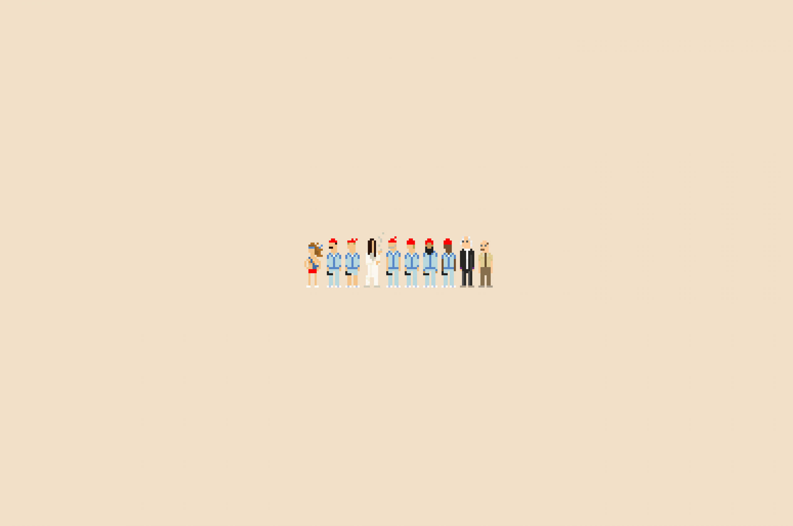 Die Life Aquatic Pixel Minimalisties Estetiese Skootrekenaar Muurpapier
