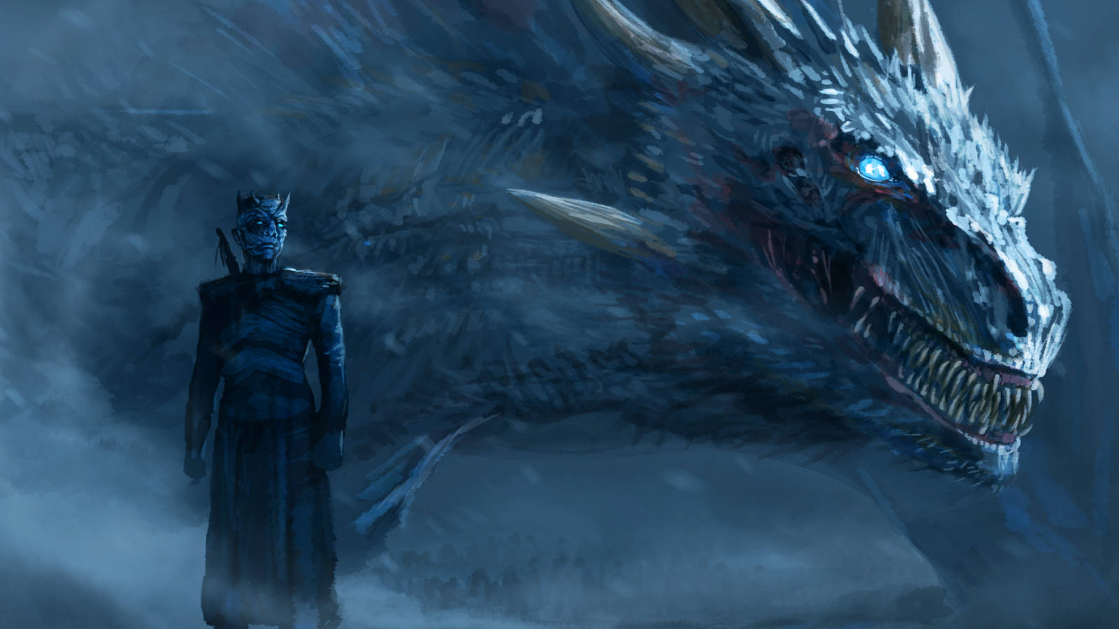 Die Nagkoning regeer die donker van winter in HBO se Game of Thrones. Muurpapier