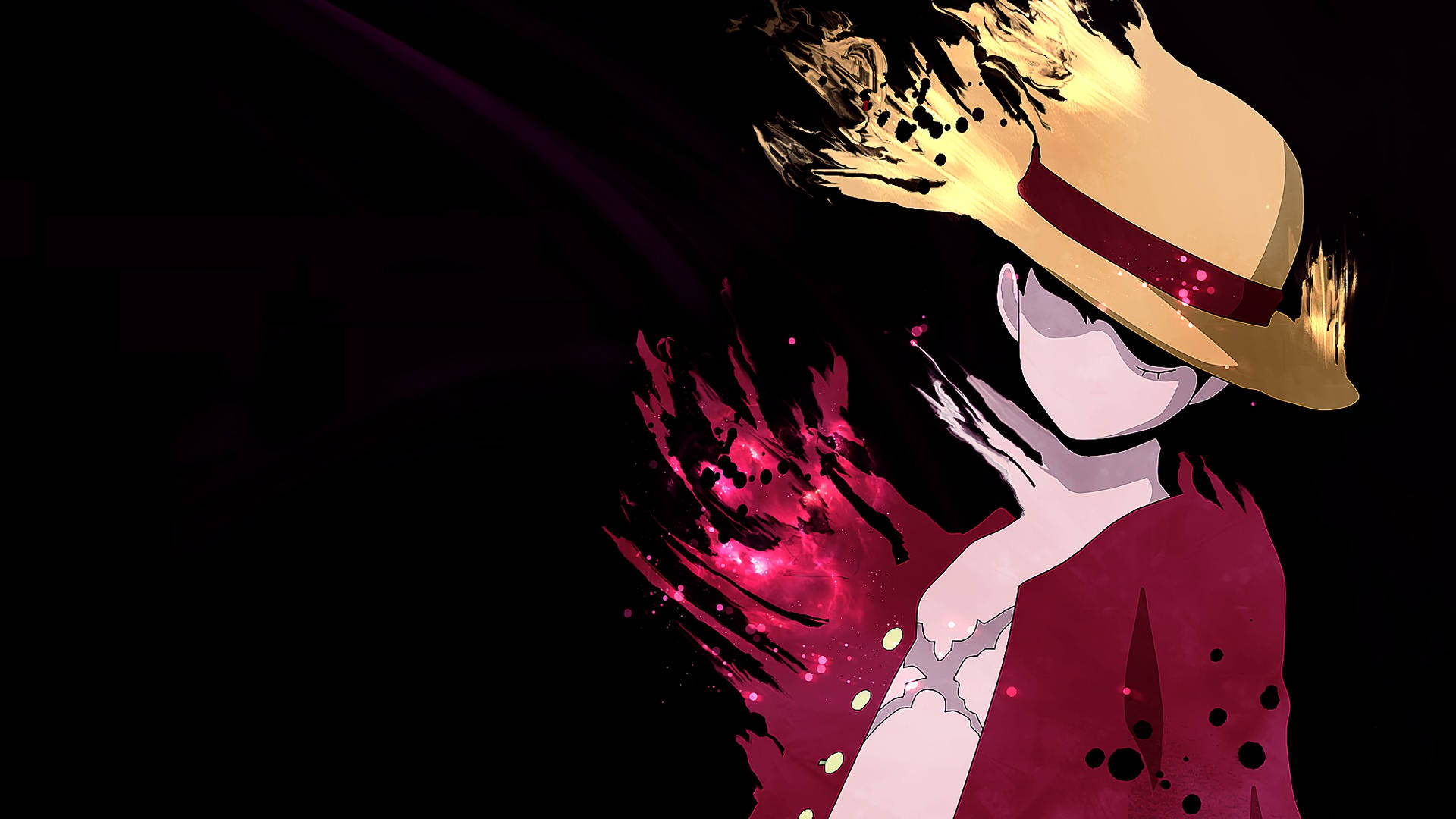 Minimalistiese One Piece Monkey D. Luffy-agtergrond.