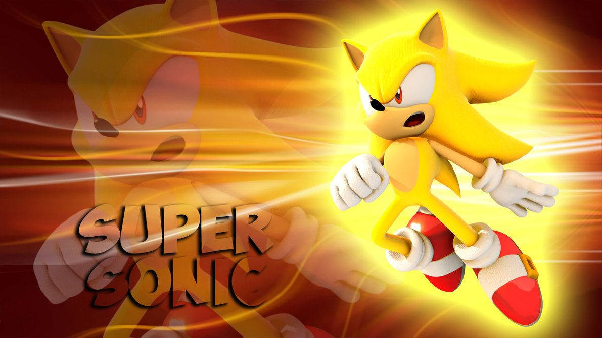 Agtergrond van onoorwinlike geel Super Sonic.