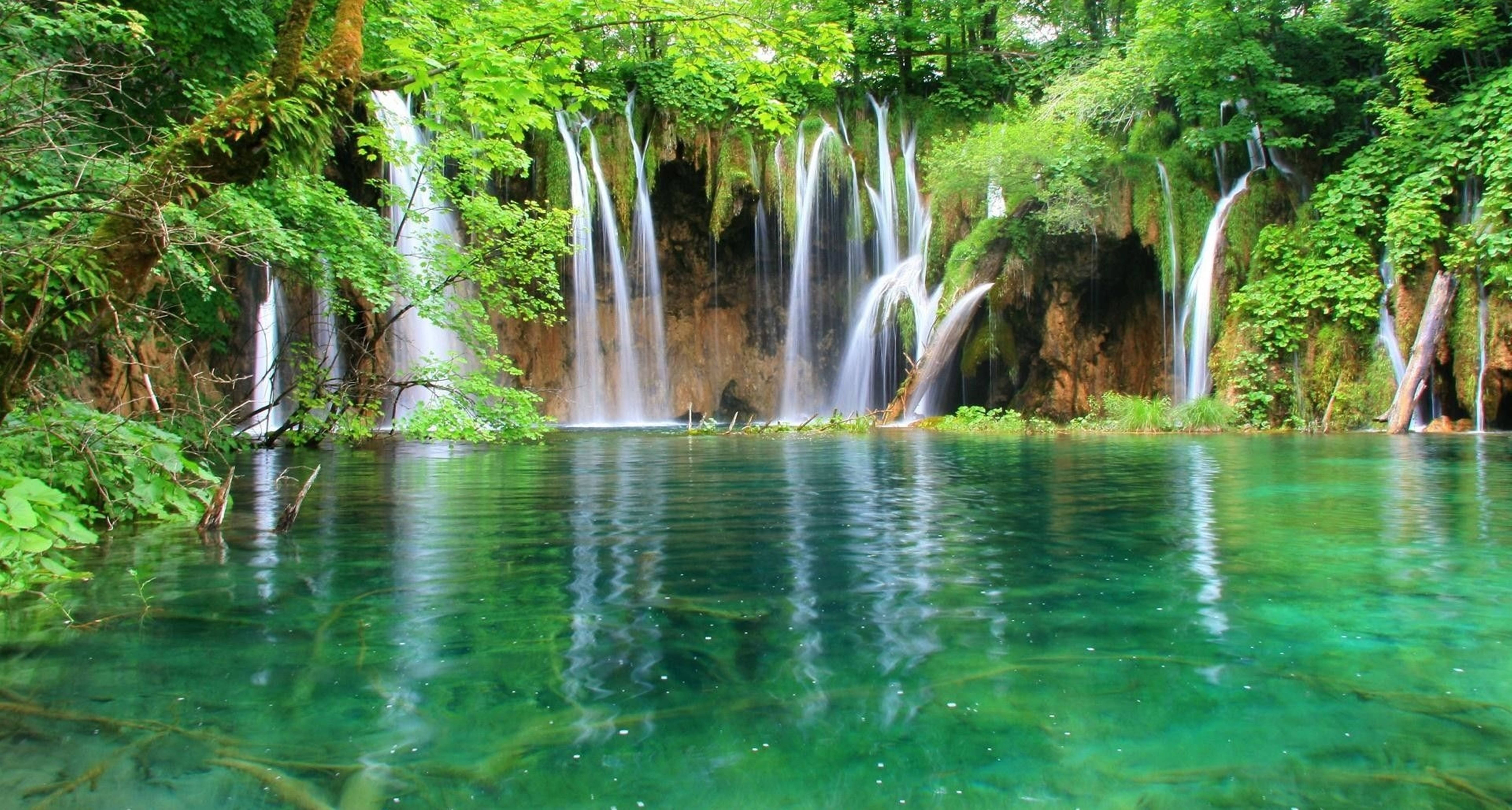 Die Plitvice Mere Nasionale Park HD Waterval Muurpapier