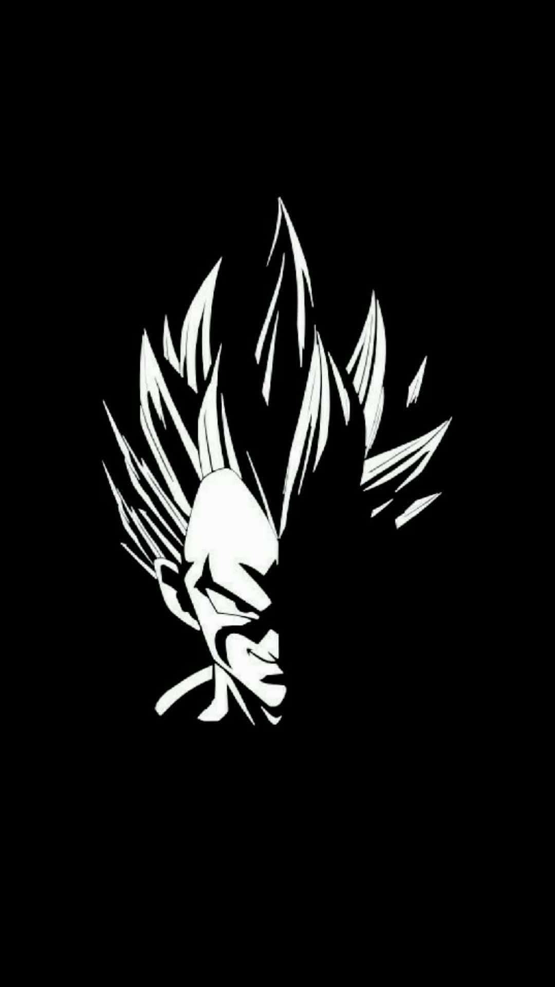Die Prins van alle Saiyans, Vegeta, in Swart en Wit Muurpapier