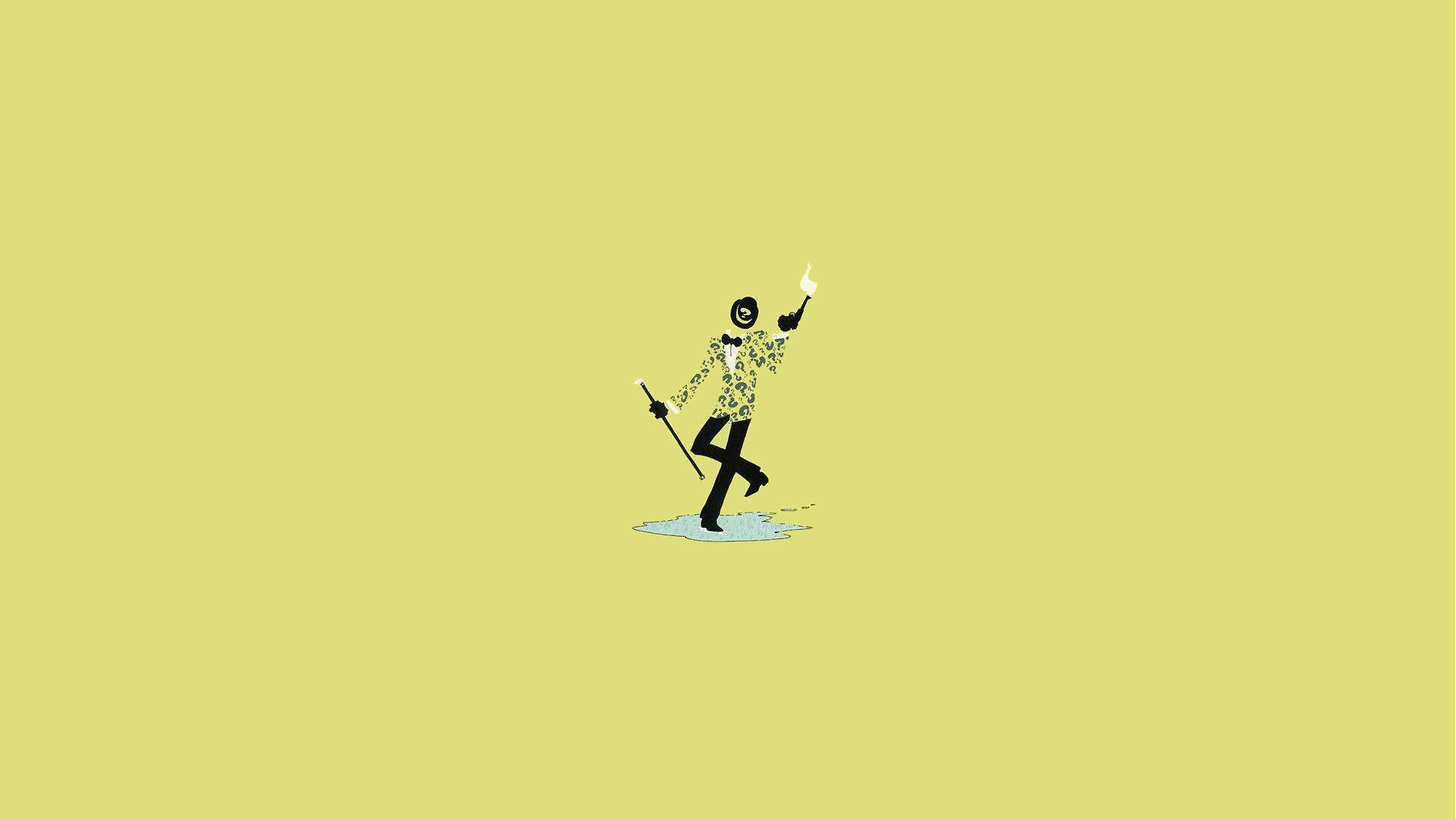 Die Riddler Lang Halloween Minimalistiese Estetika Skootrekenaar Muurpapier
