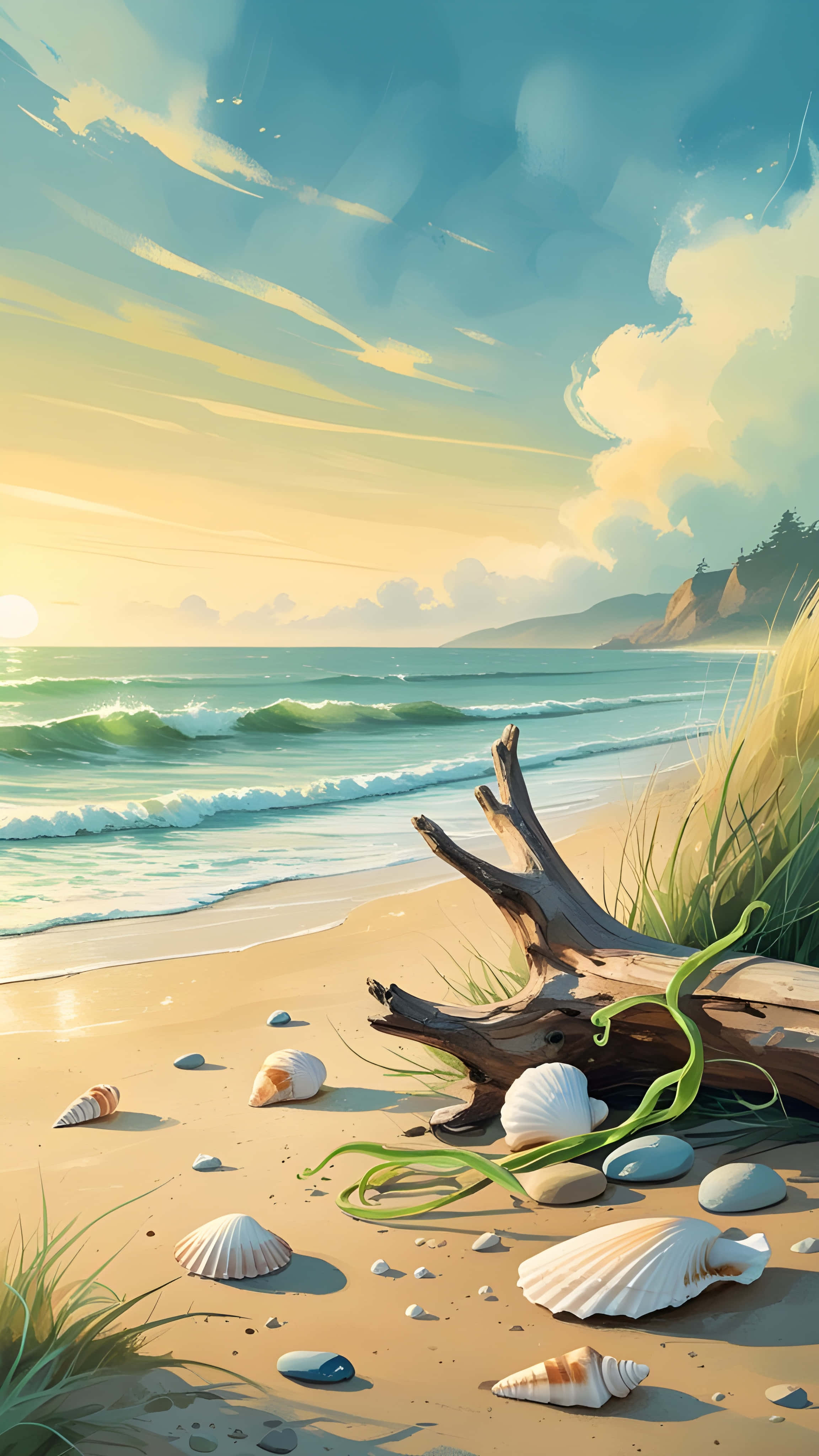 Die see strand Muurpapier