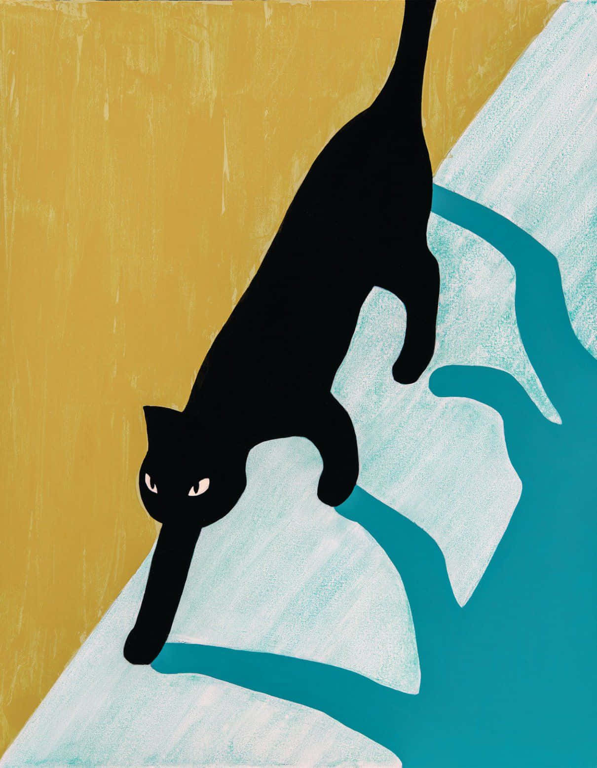 'Die skoonheid van 'n Swart Kat, wat in die onbekende loer' Muurpapier