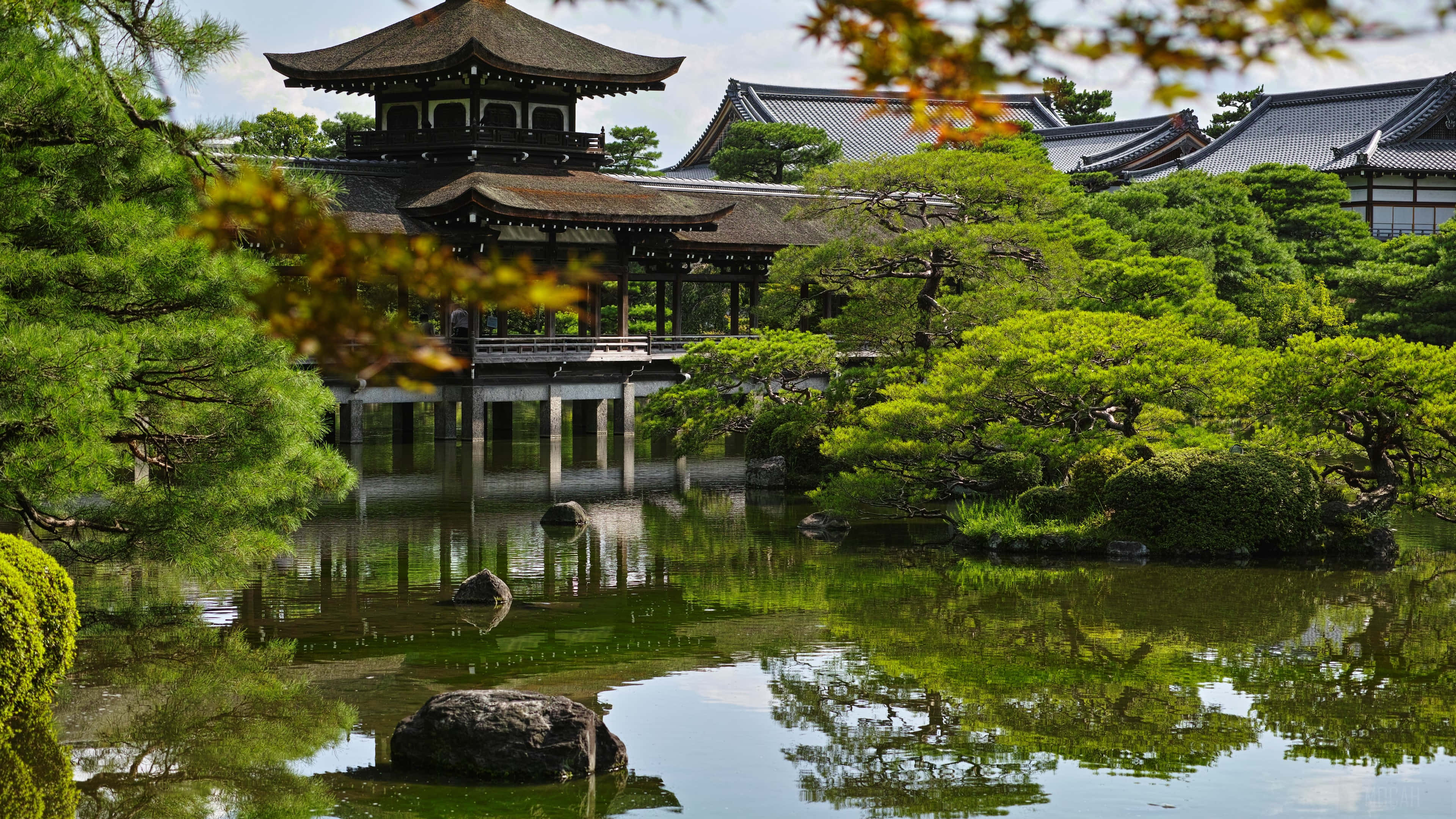 Die skoonheid van 'n Japannese aand Muurpapier