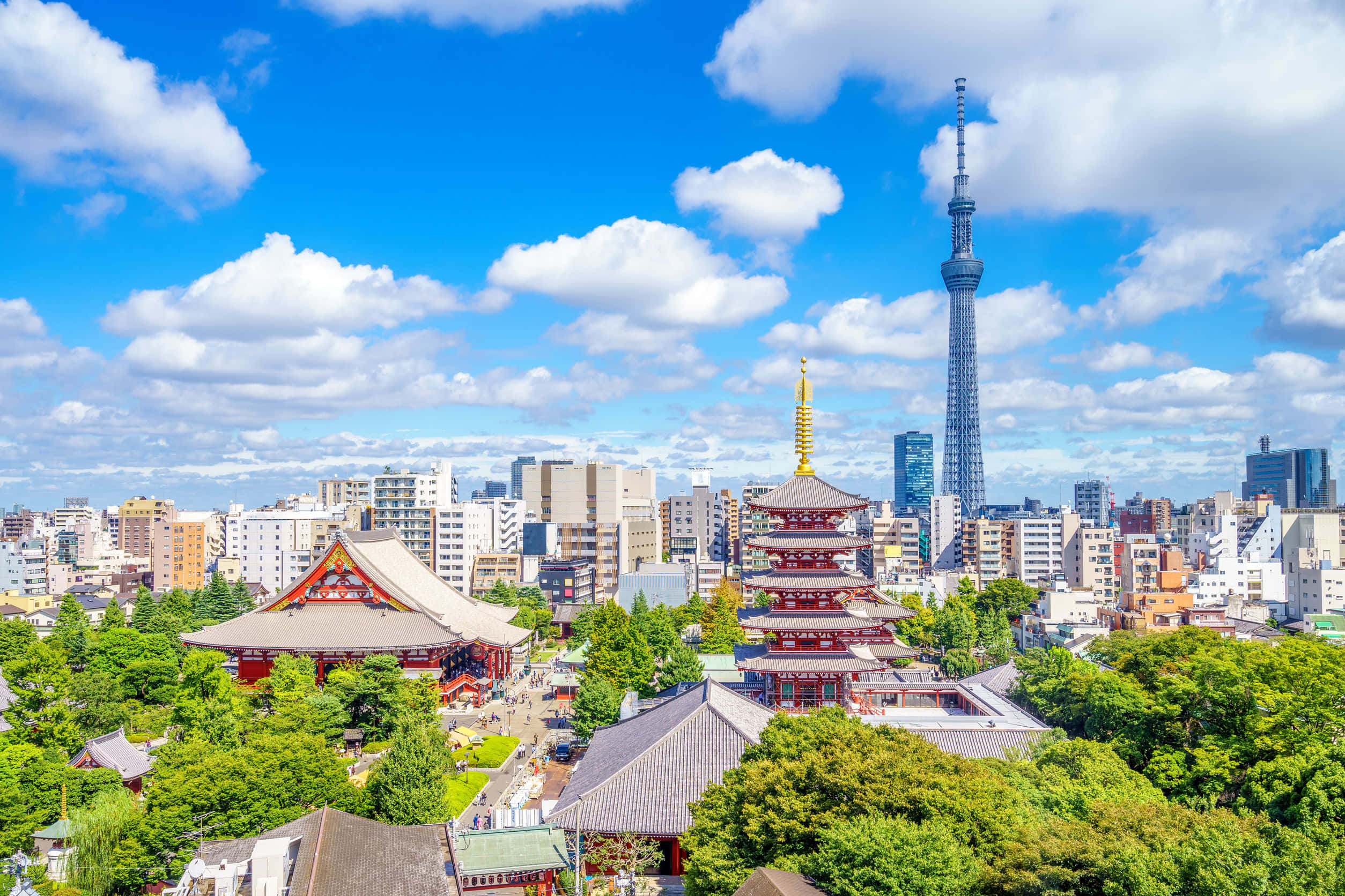 Die skyline van Tokio, Japan se bedrywige hoofstad Muurpapier