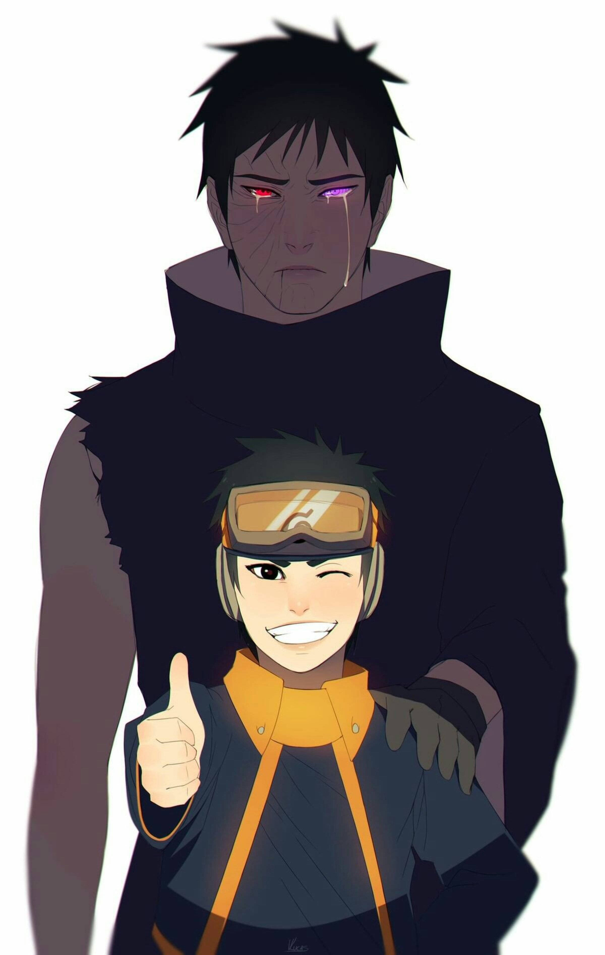 Die Stryd van die Lewe: Jong vs Ou Obito Muurpapier