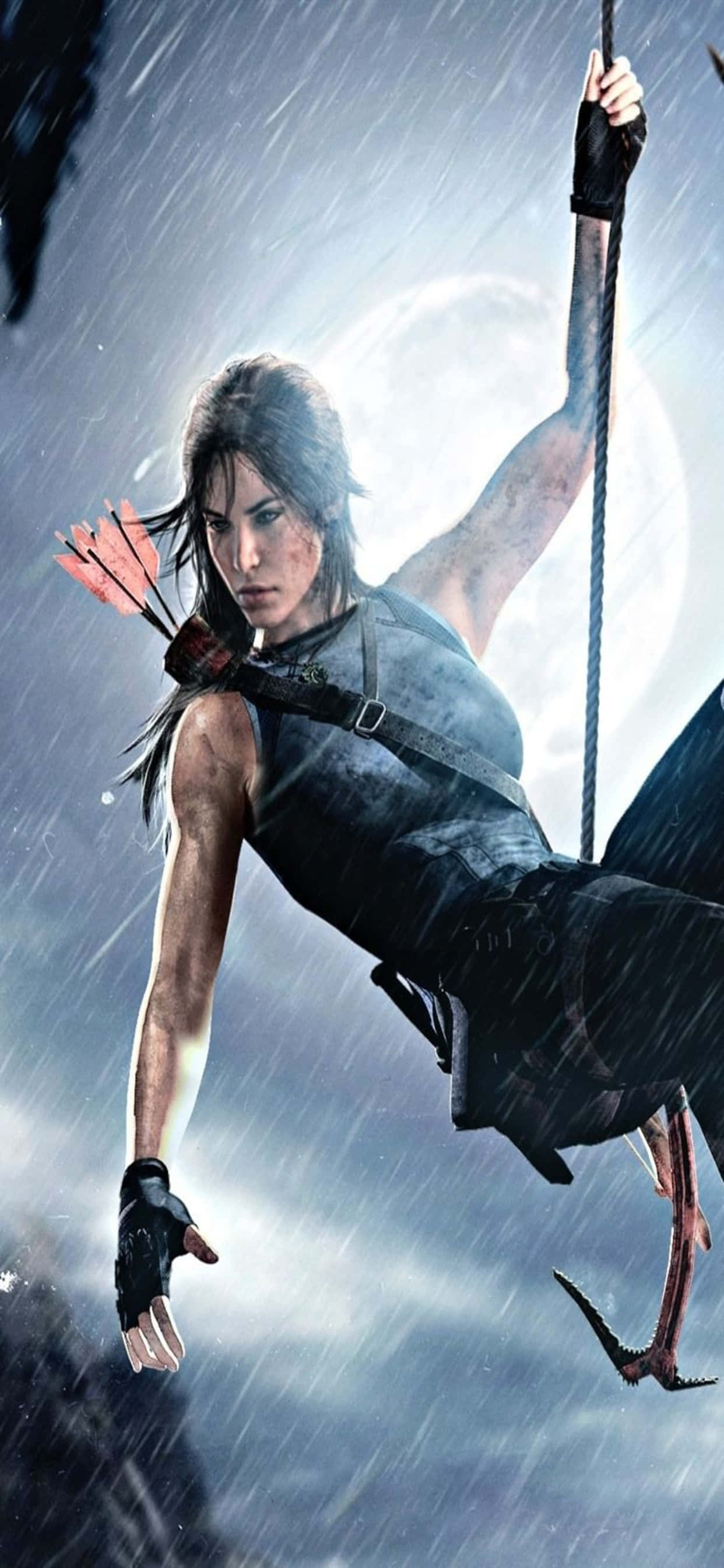 die tombraider vlieg in die lug Muurpapier