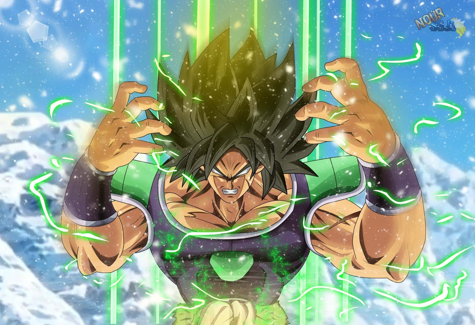 Die trio, Goku, Vegeta en Broly, stap vorentoe in Dragon Ball Super: Broly Muurpapier
