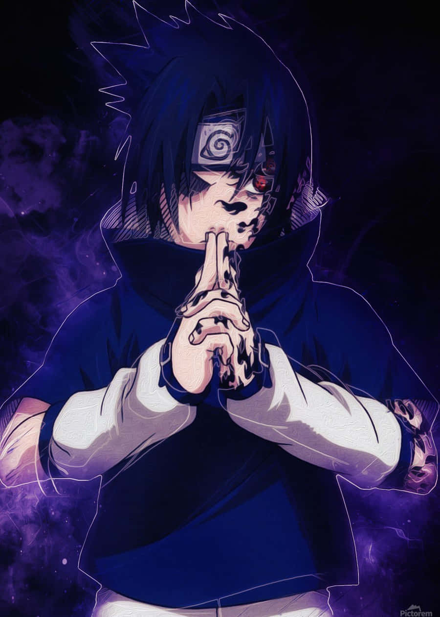 "Die Uchiha-clan-prodige, Sasuke, toon sy krag en bekwaamheid" Muurpapier